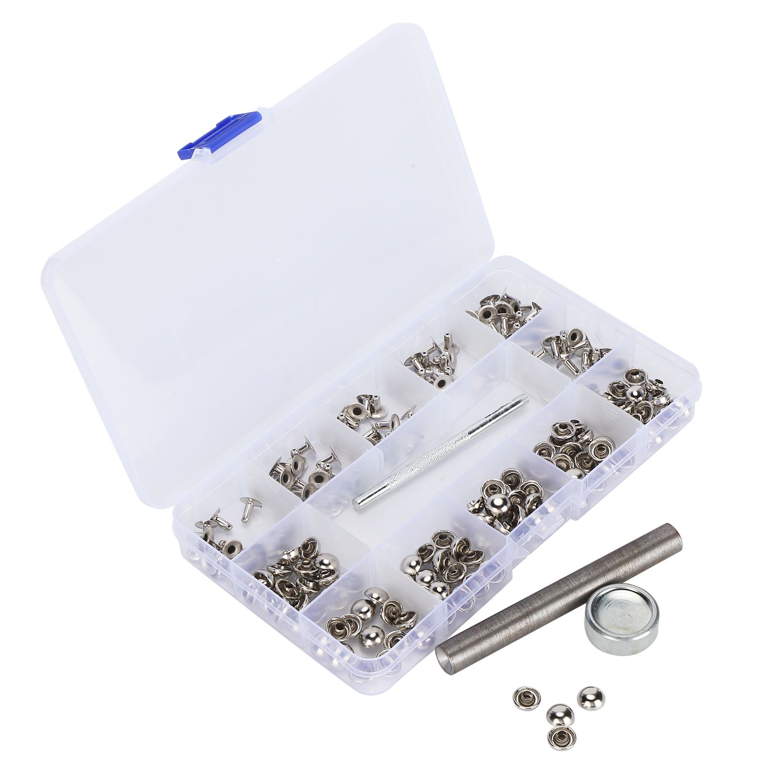 Packung Mit 100 Runden Metallnieten Für Leder Mit Diy-reparaturwerkzeugen Für Dekoration Und Bastelarbeiten