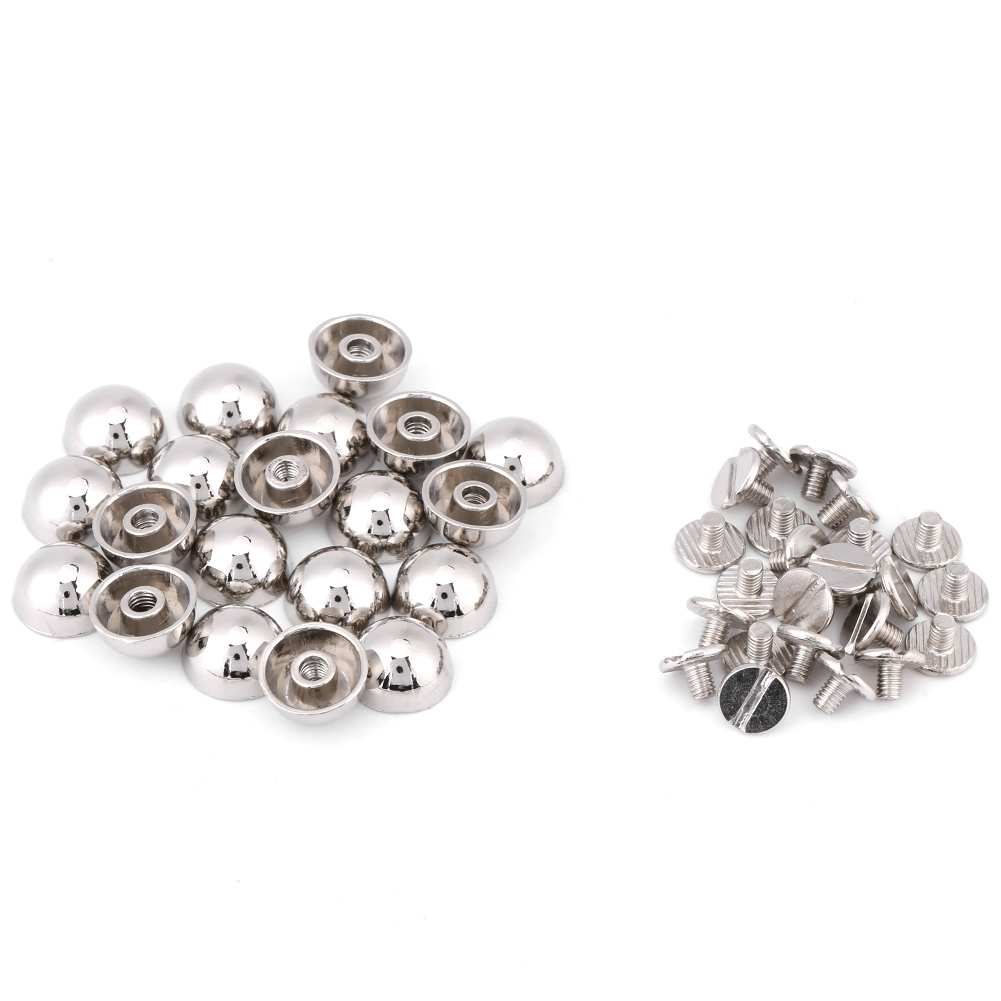 20 Pilzförmige Schraubnieten Für Ledergürtel, Taschen, Schuhe, Dekoration (silber)