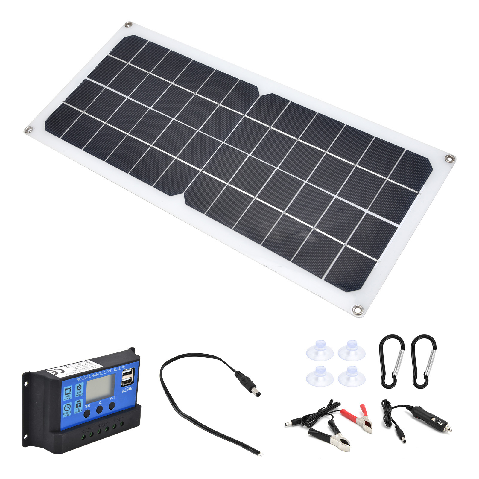 10-w-solarpanel-set Mit 60-a-regler, Zwei Usb-anschlüssen, Für Wohnmobile, Boote, Flugzeuge Und Satelliten