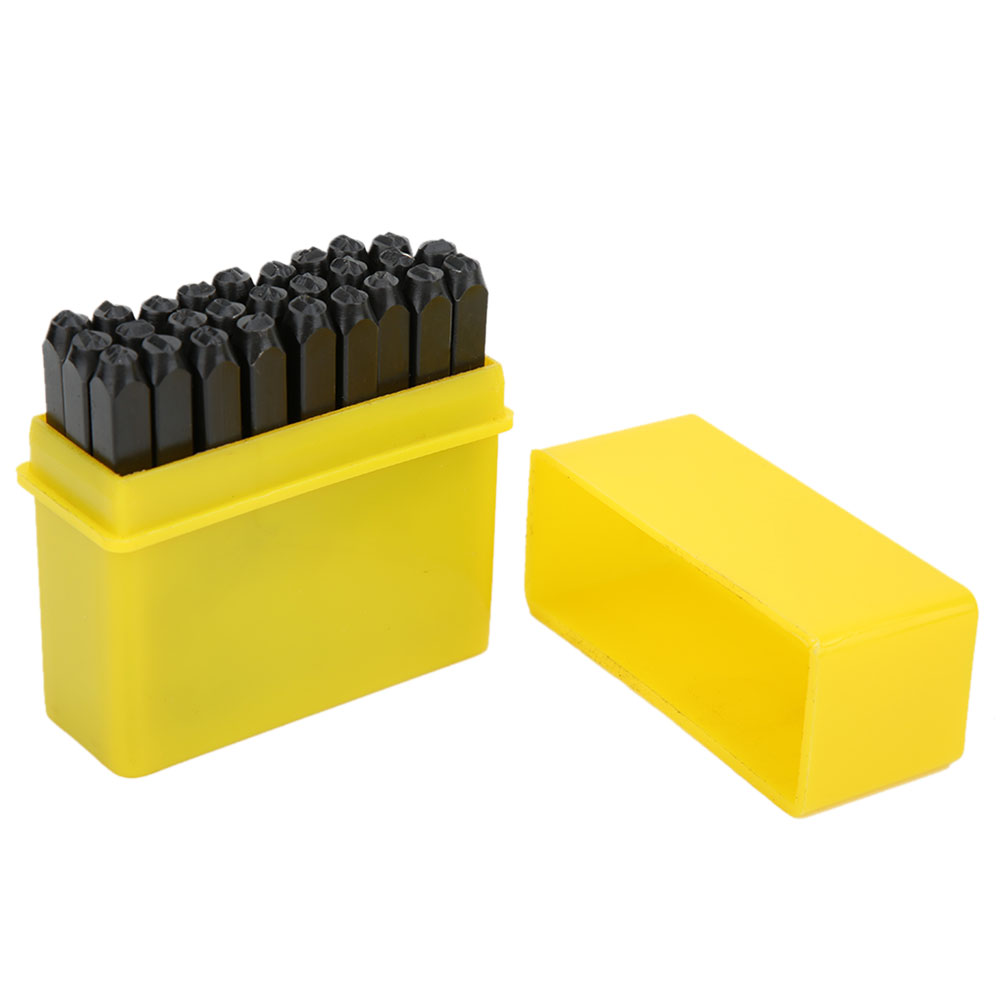 Set Mit 26 3-mm-buchstabenstempeln Aus Kohlenstoffstahl, Metallprägewerkzeug, Bastelset Mit Etui, Großbuchstaben