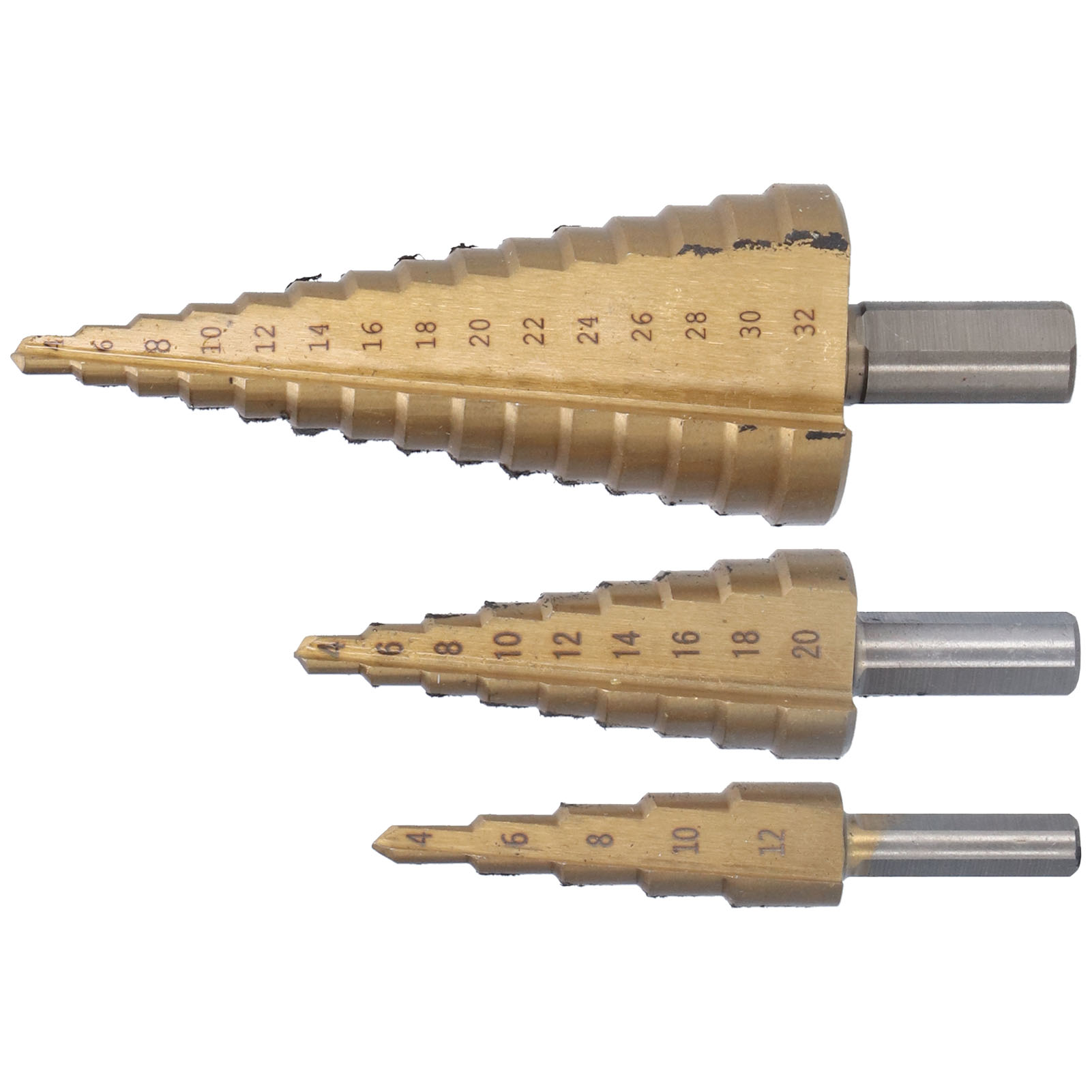 3-teiliges Set Aus Dreieckigen Stufenbohrern Aus Hss, Kegelförmiges Bohrwerkzeug-set Mit Aluminiumkoffer