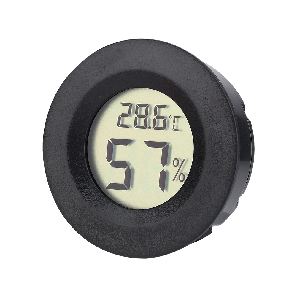 Hilitand Digitales Thermometer-hygrometer Mit Schwarzem Runden Zifferblatt Für Zigarrenhumidore (lagerbestand)