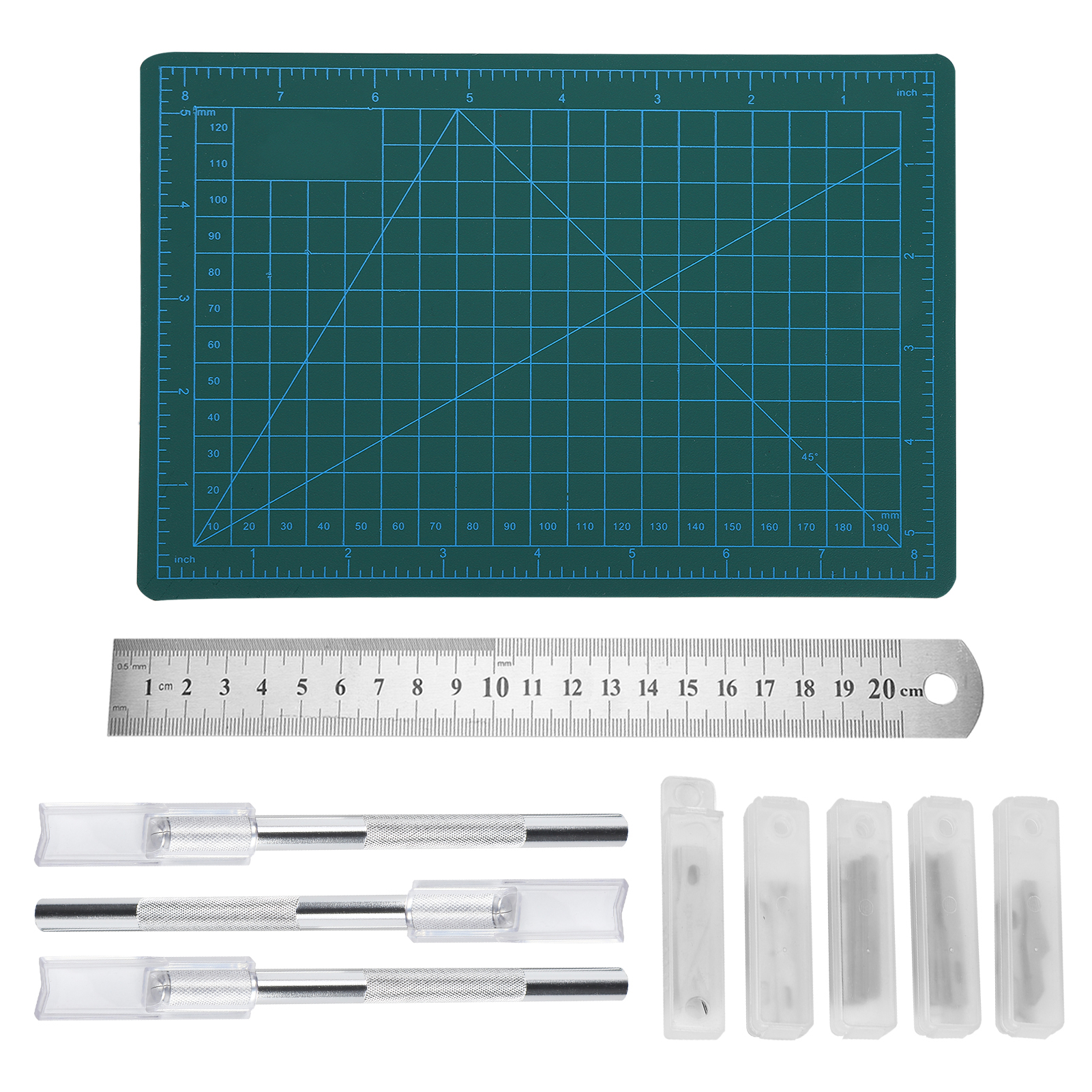 Schnitzmesser-set, Schneidematte, Griff, Klingen, Lineal, Kunst, Handwerk, Scrapbooking, Schablone