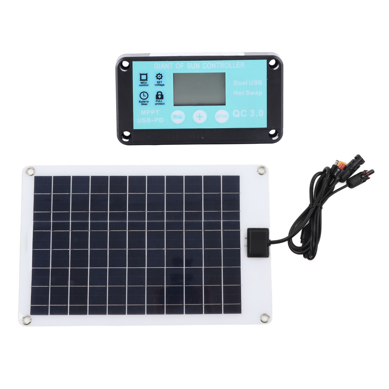 50-w-solarpanel Mit 100-a-mppt-regler, 12-v-batterieladegerät Und Gleichstromgerät, 1-für-5-set.