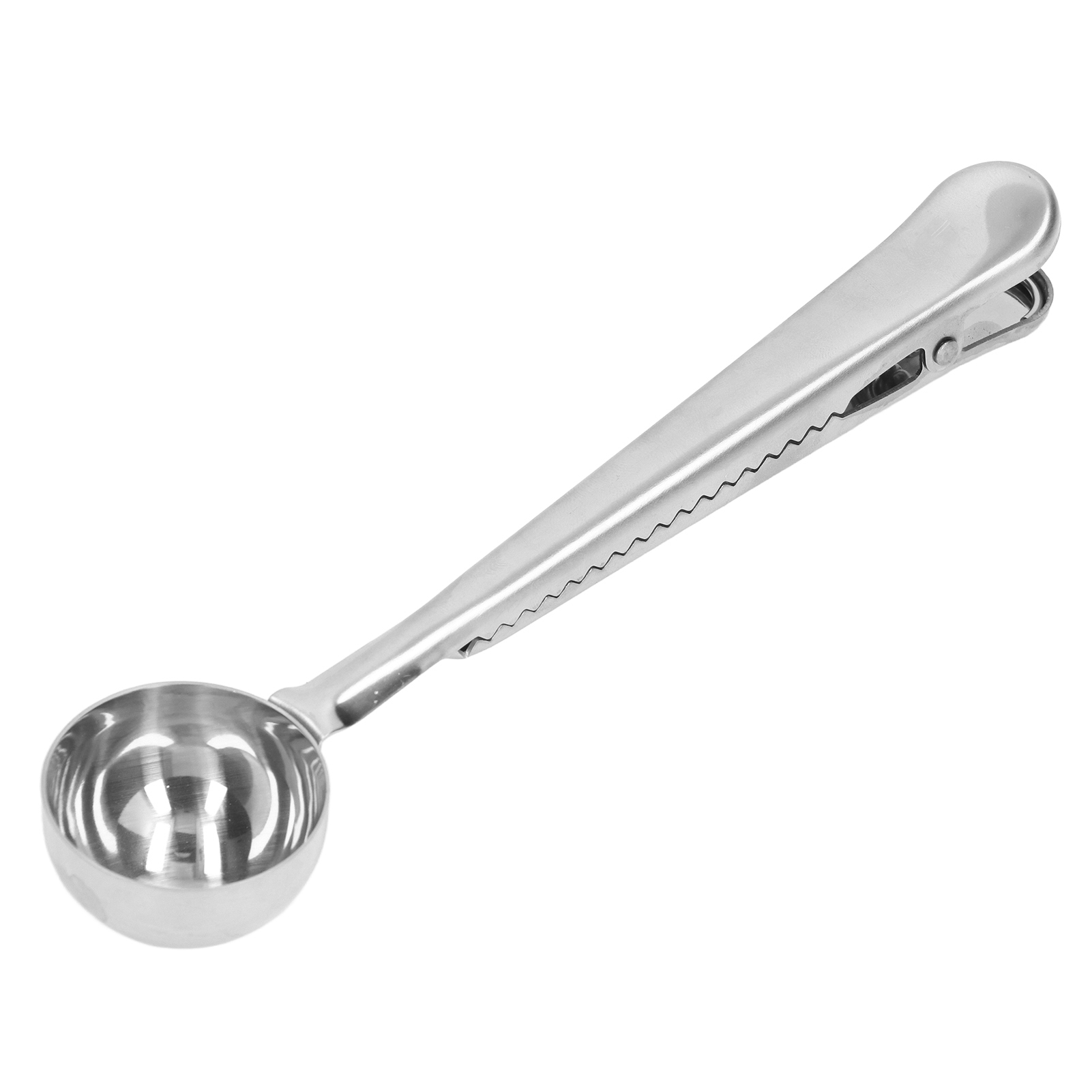 2-in-1-kaffeelöffel Und Verschlussclip Aus Edelstahl, Auslaufsicheres Design, Praktisches Kaffeezubehör, Silber