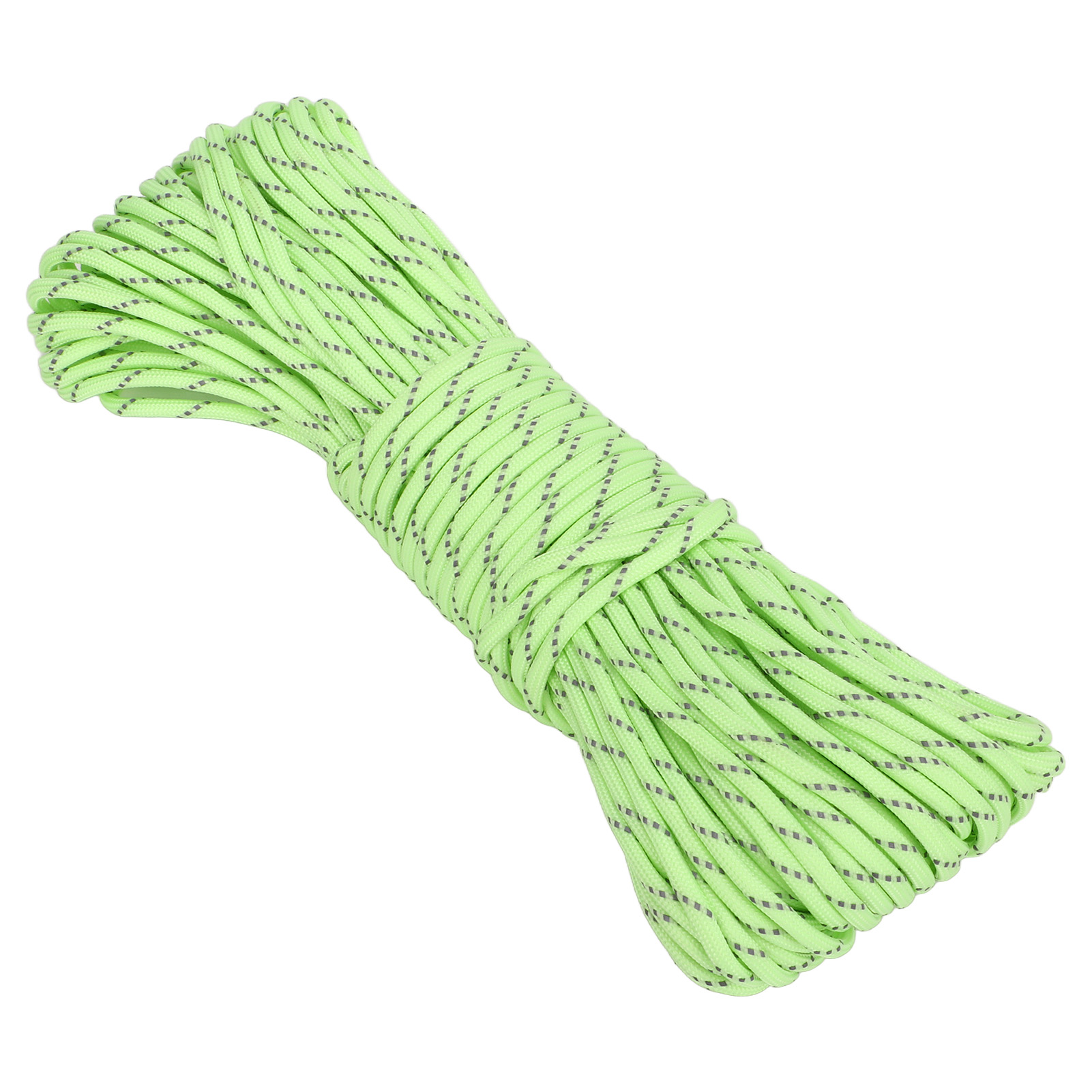 Leuchtende Zeltschnur, 4 Mm, 31 Meter, 9 Stränge, Fluoreszierend Grün, Für Camping Und Wandern, Reflektierend Wie Bei Fallschirmen.