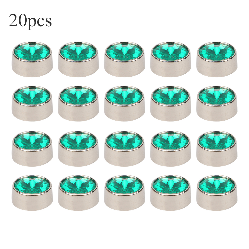 20 Runde Legierungsnieten Für Diy-schuhe, Kleidung, Taschen – Dekoration Mit 20 Unterlegscheiben, 12 Mm, Cyan