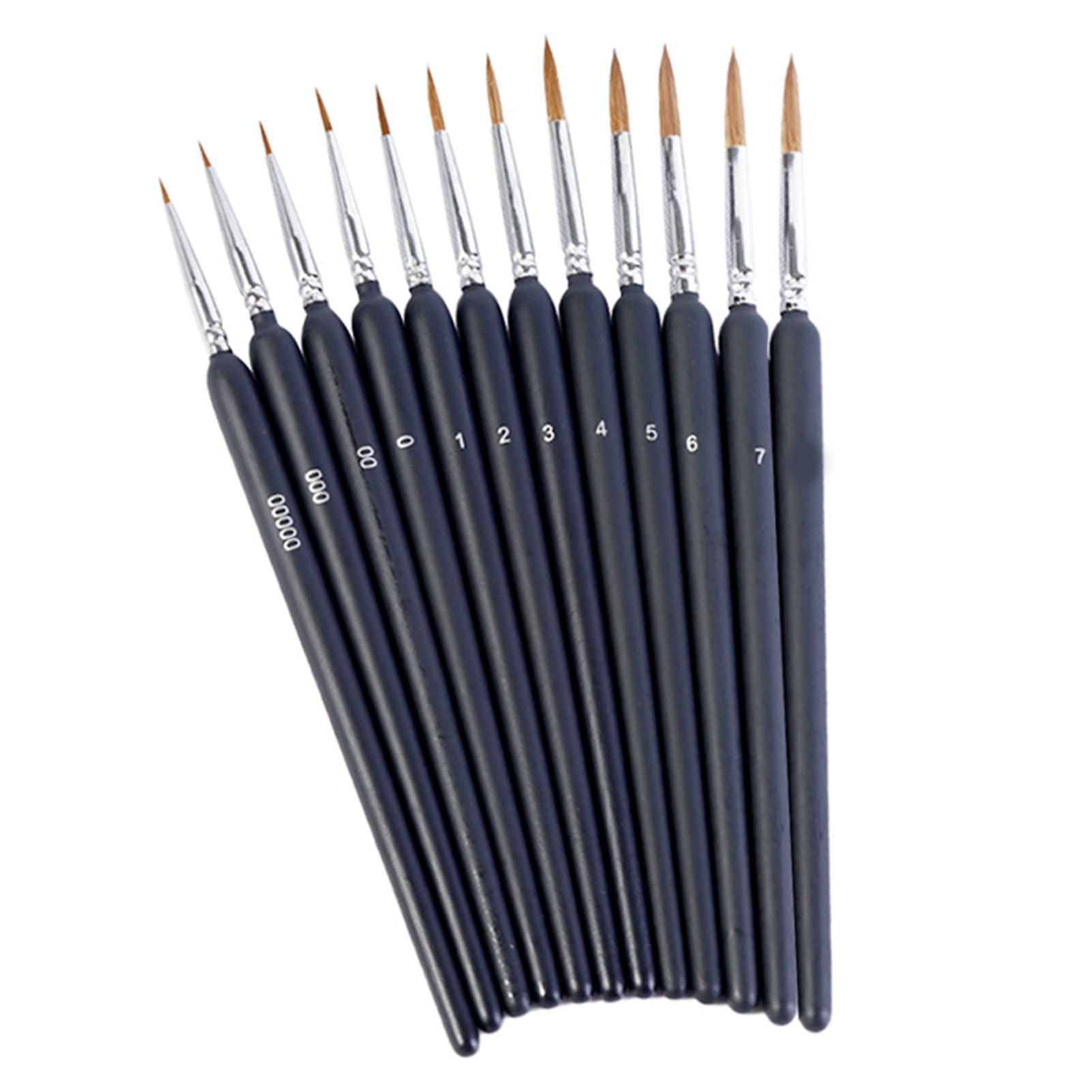 Set Mit 11 Präzisionspinseln Mit Kupfergriffen, Für Linienzeichnungen Und Vielseitige Künstlerische Malerei