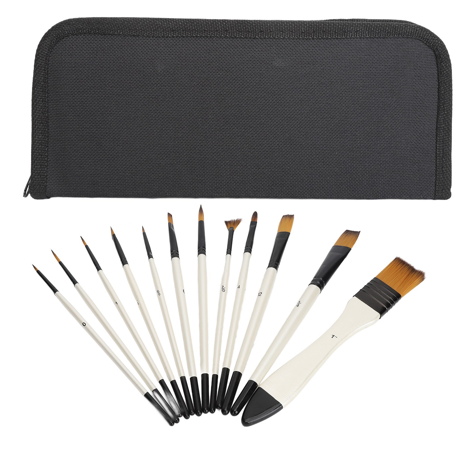 Set Mit 12 Verschiedenen Pinseln, Nylonborsten, Holzgriffen, Acrylpinsel-set Für Professionelle Und Hobbykünstler