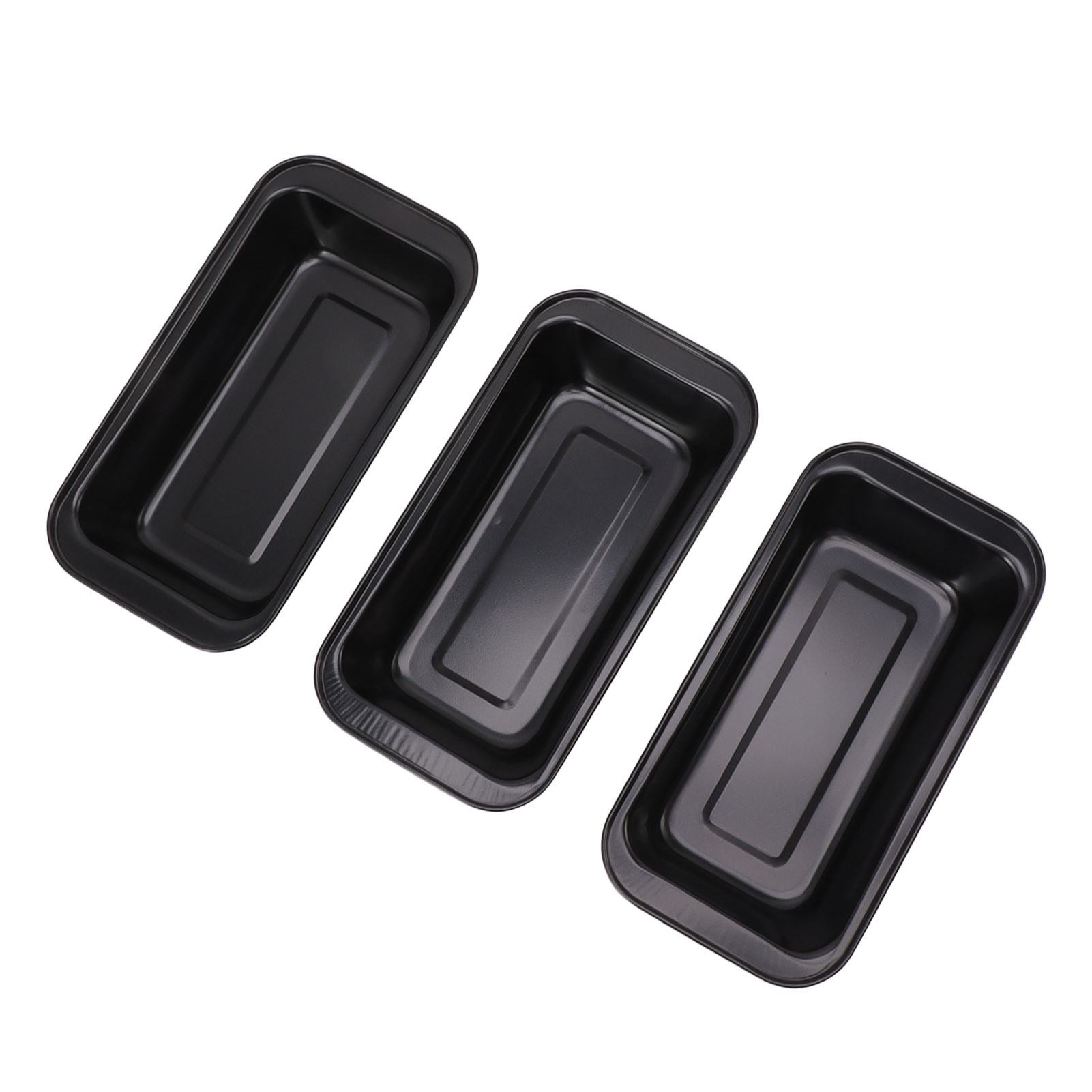 3-teiliges Antihaftbeschichtetes Brotbackform-set, Kohlenstoffstahl Mit Schwarzer Beschichtung, Rechteckig