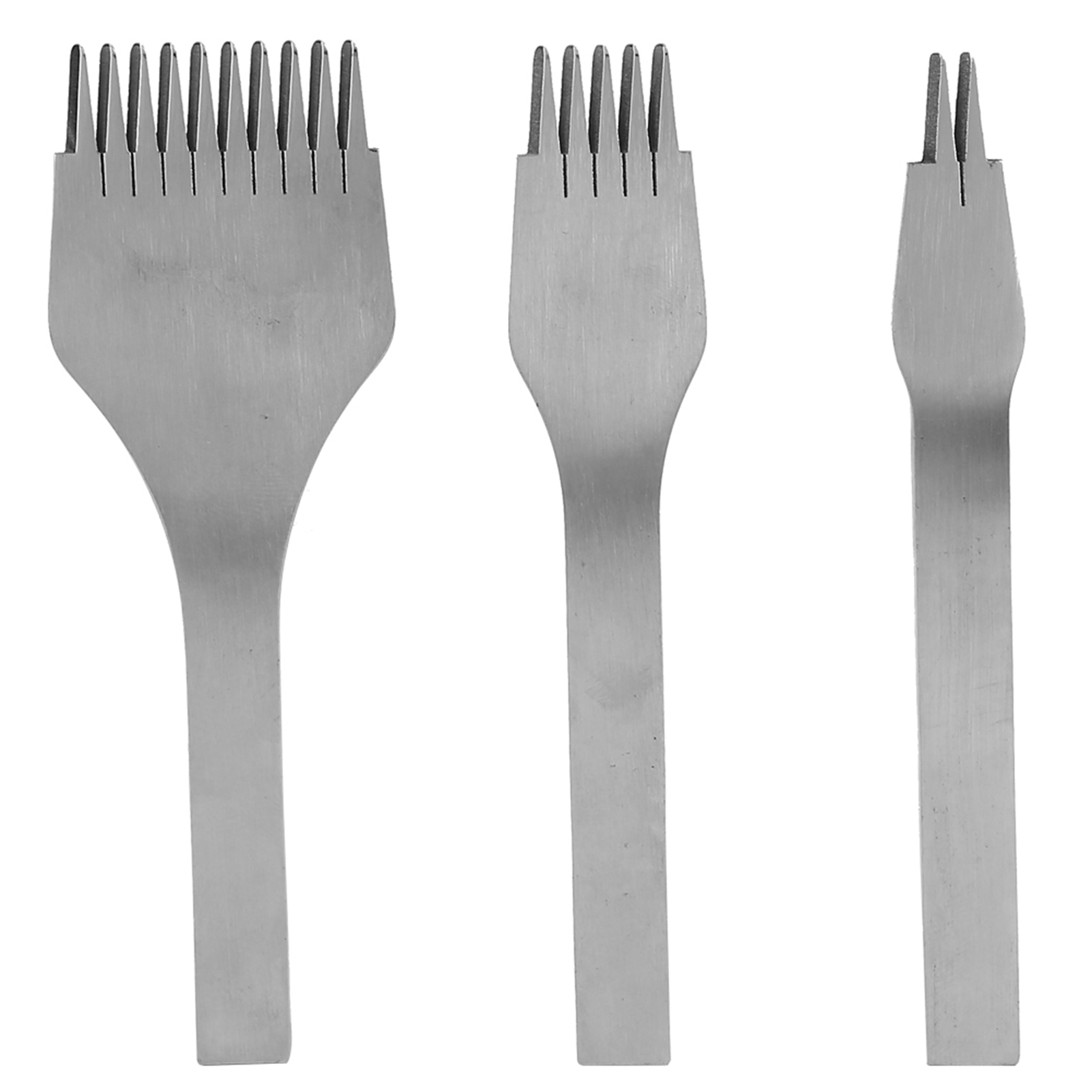 Set Mit 3 Stahl-lederlochern, 2+5+10 Zähne, Diy-handbohrer, Lederbearbeitungswerkzeug, 2,7 Mm