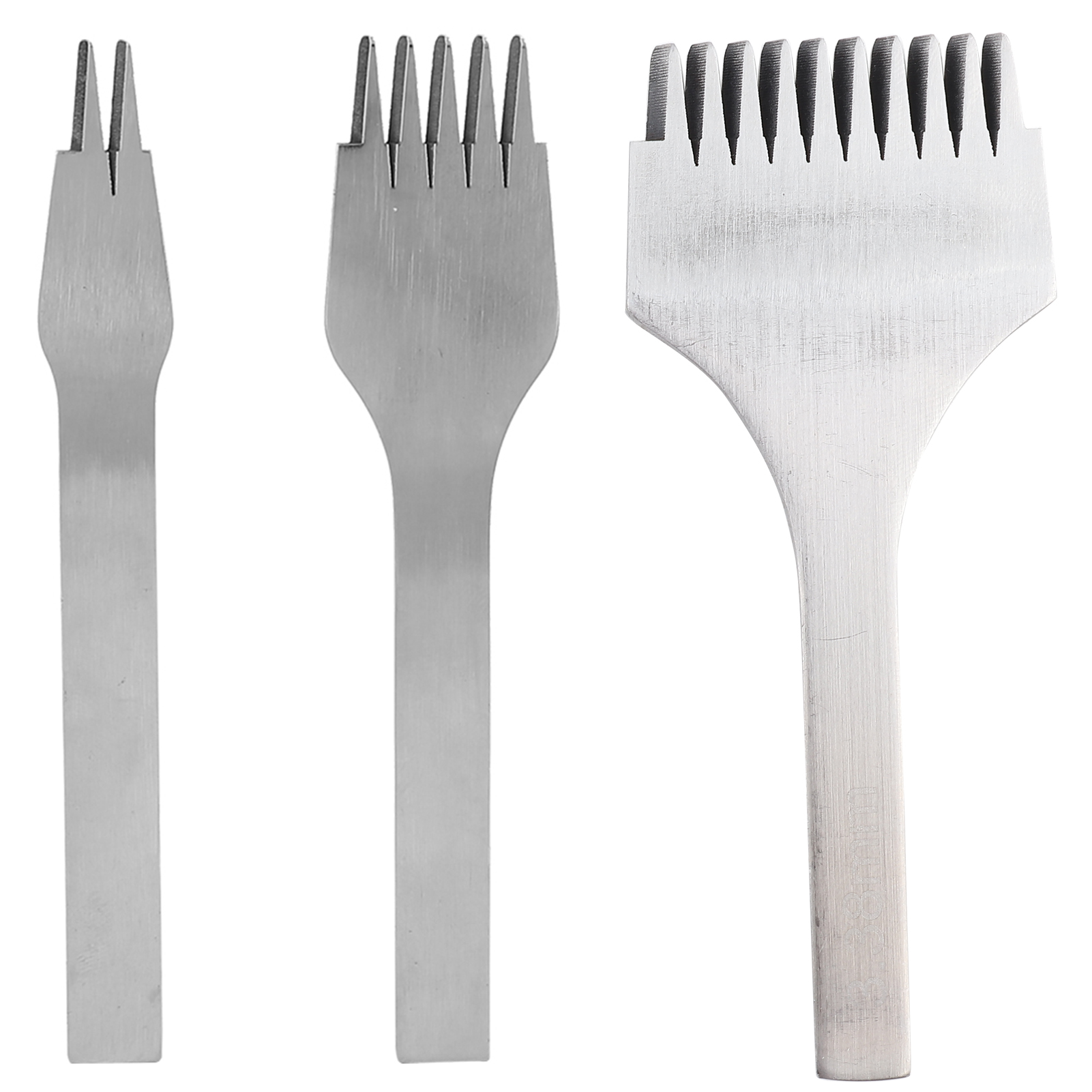 Set Aus 3 Stahl-lederlochern, 2+5+10 Zähne, Diy-handahle Für Lederbearbeitungswerkzeuge (3,38 Mm)