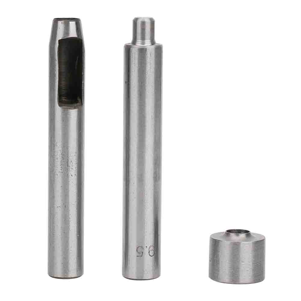 Set Mit 3 Runden Ösenstanzen Aus Edelstahl, 9,5 Mm Stanzwerkzeug Für Kleidung Und Schnallen