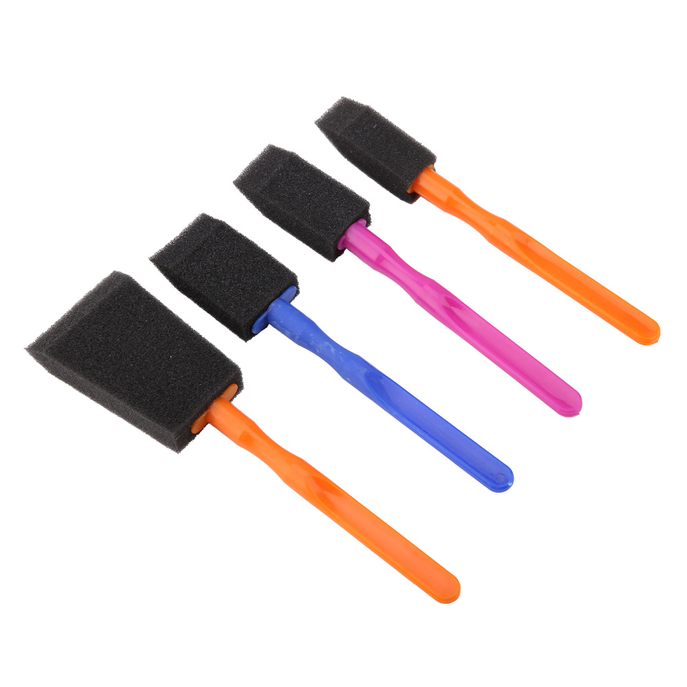 Set Mit 4 Schwammpinseln, Robuster Kunststoffgriff, Für Junge Künstler.