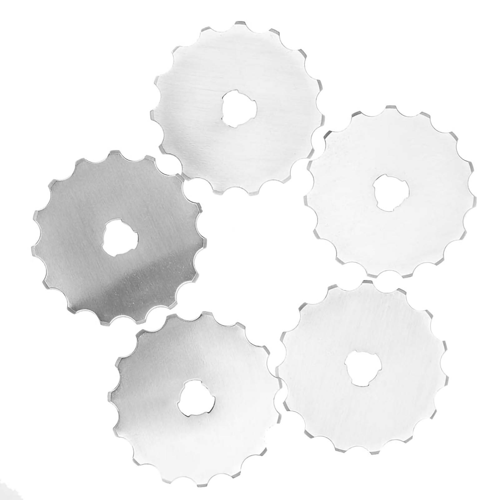 Set Mit 5 45-mm-rollenklingen Mit Wellenschliff Für Stoff, Leder, Papier, Patchwork Und Präzise Schnitte