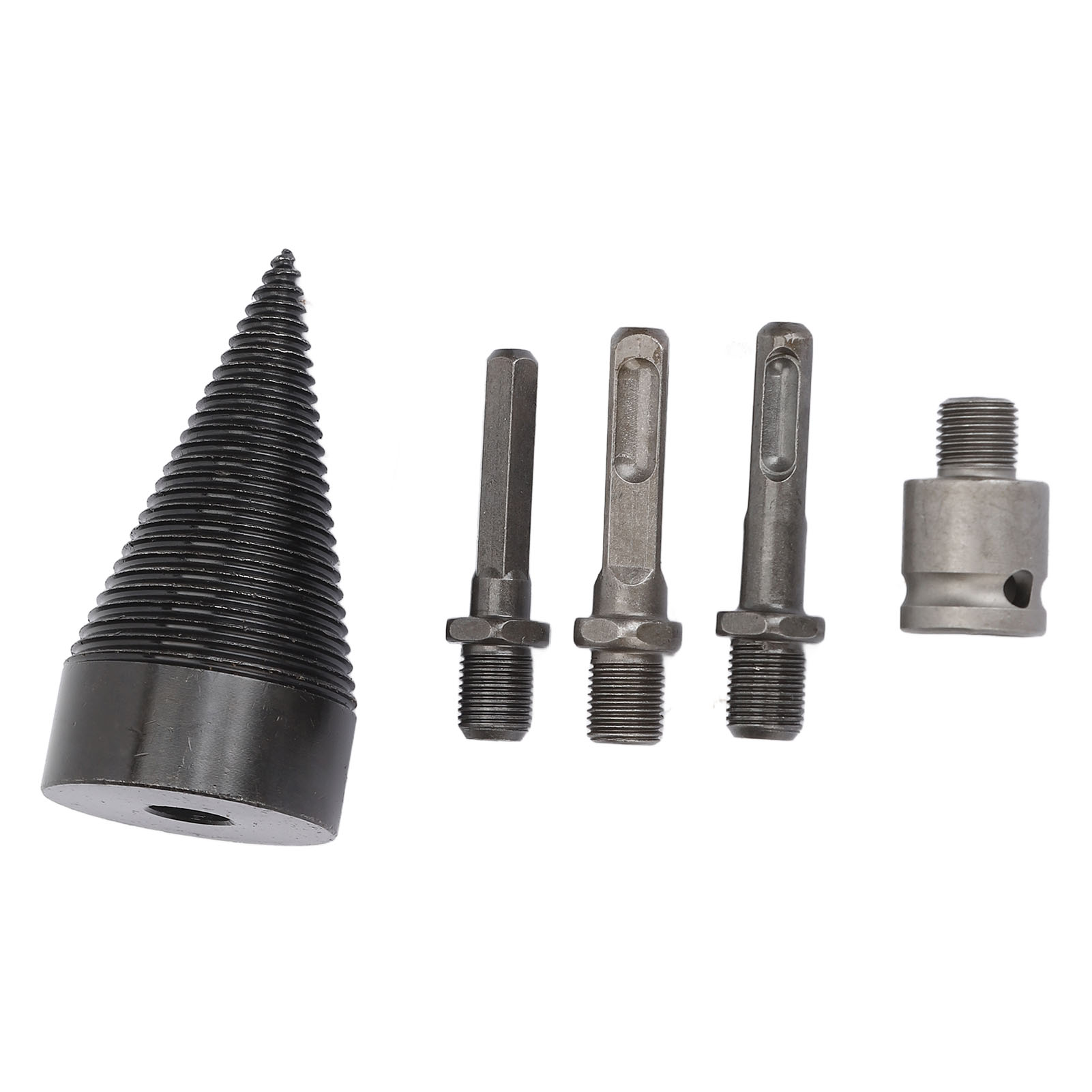 Set Mit 5 Abnehmbaren Holzspaltspitzen Aus Stahl Für Bohrmaschinen, 50 Mm