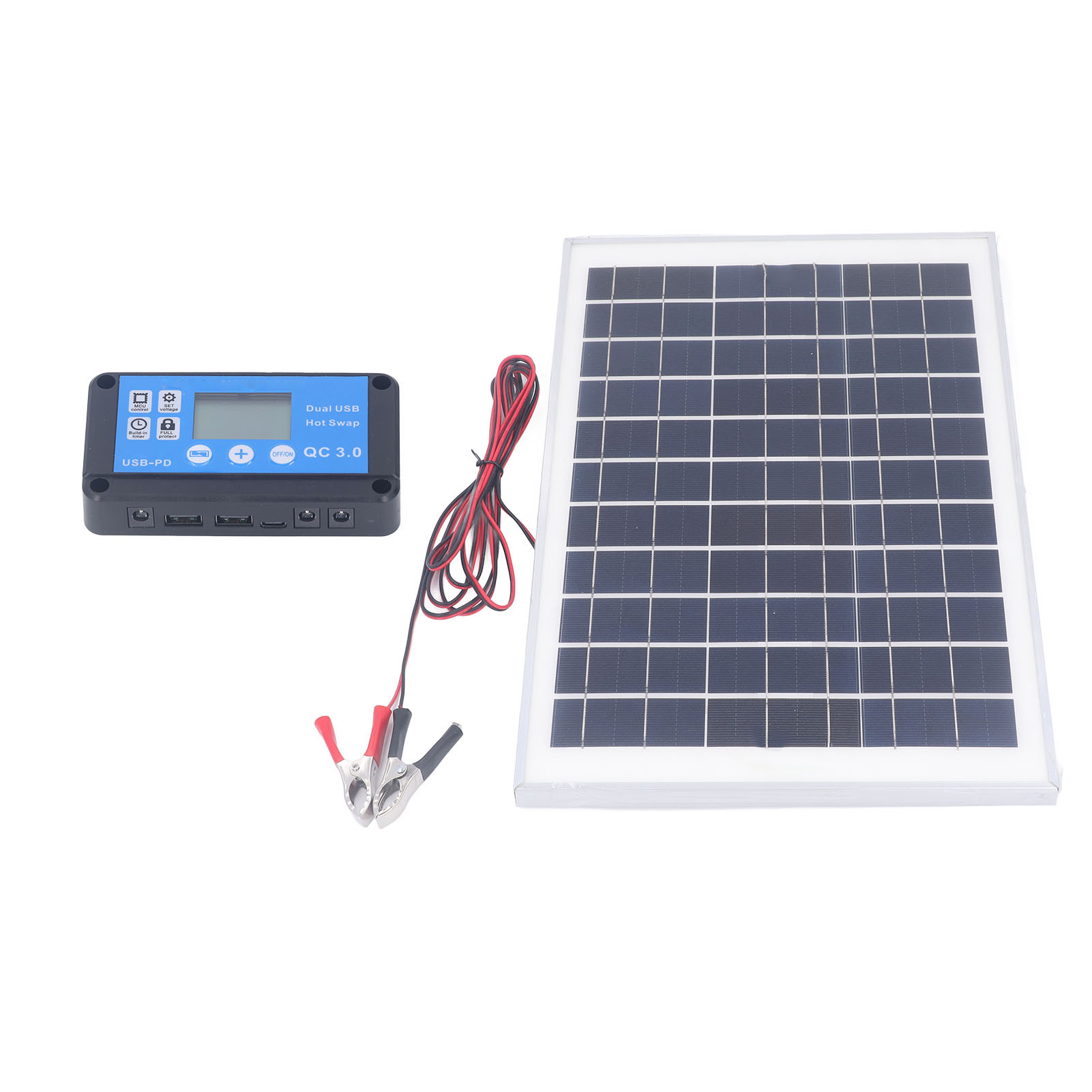 50w 18v Solarmodul-set Mit Wasserdichtem Mppt-laderegler Und 3 Meter Langen Batterieklemmen Für Wohnmobil, Boot, Anhänger Und Wohnwagen