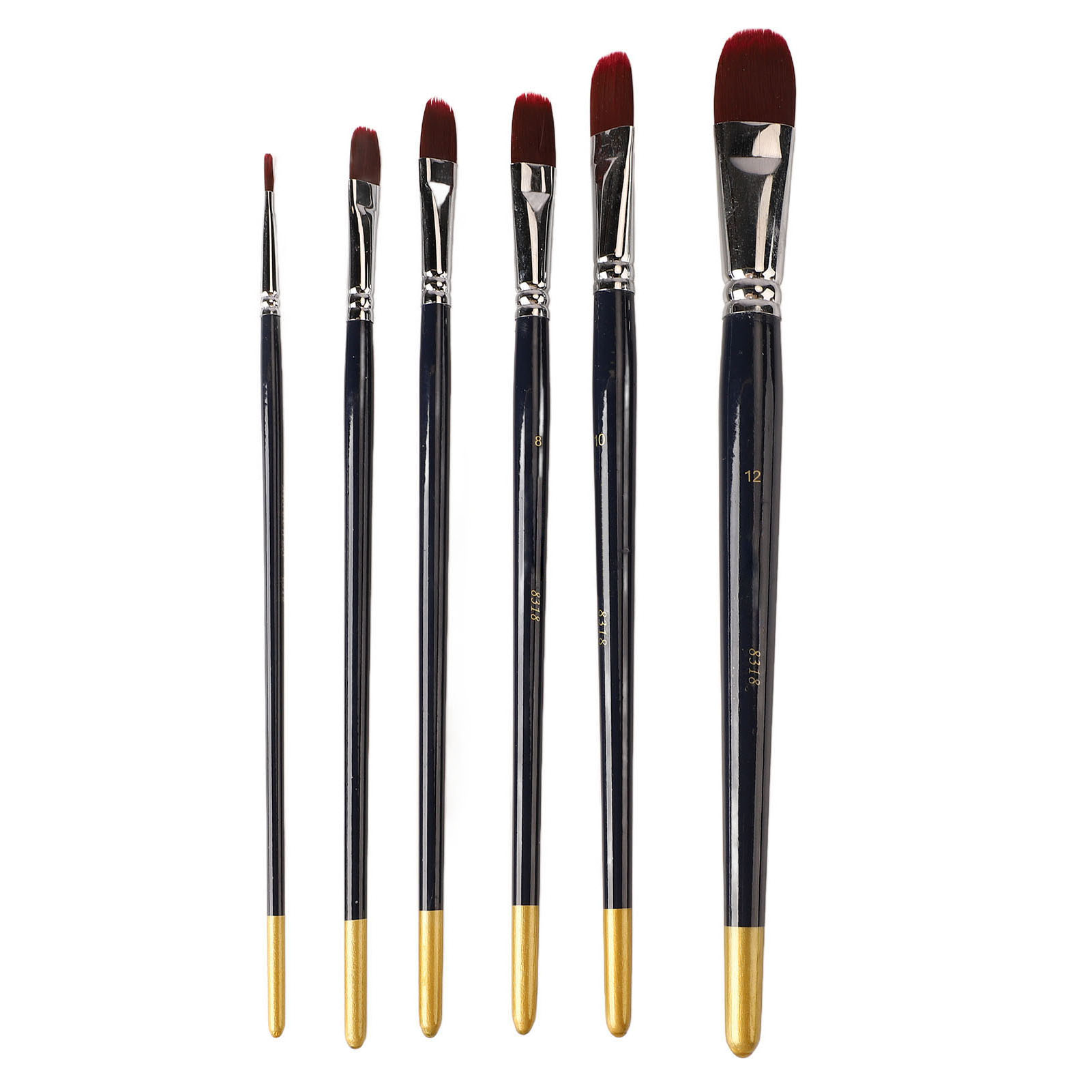 Set Mit 6 Acrylpinseln Für Anfänger, Dicke Nylonborsten, Glatt, Für Diy-nagel- Und Gesichtsbemalung