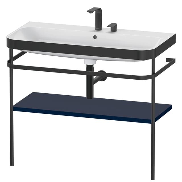 Duravit Möbelwaschtisch-Kombi Happy D.2 Plus 97,5x49cm, 2 HL, blau s-matt, m Konsole