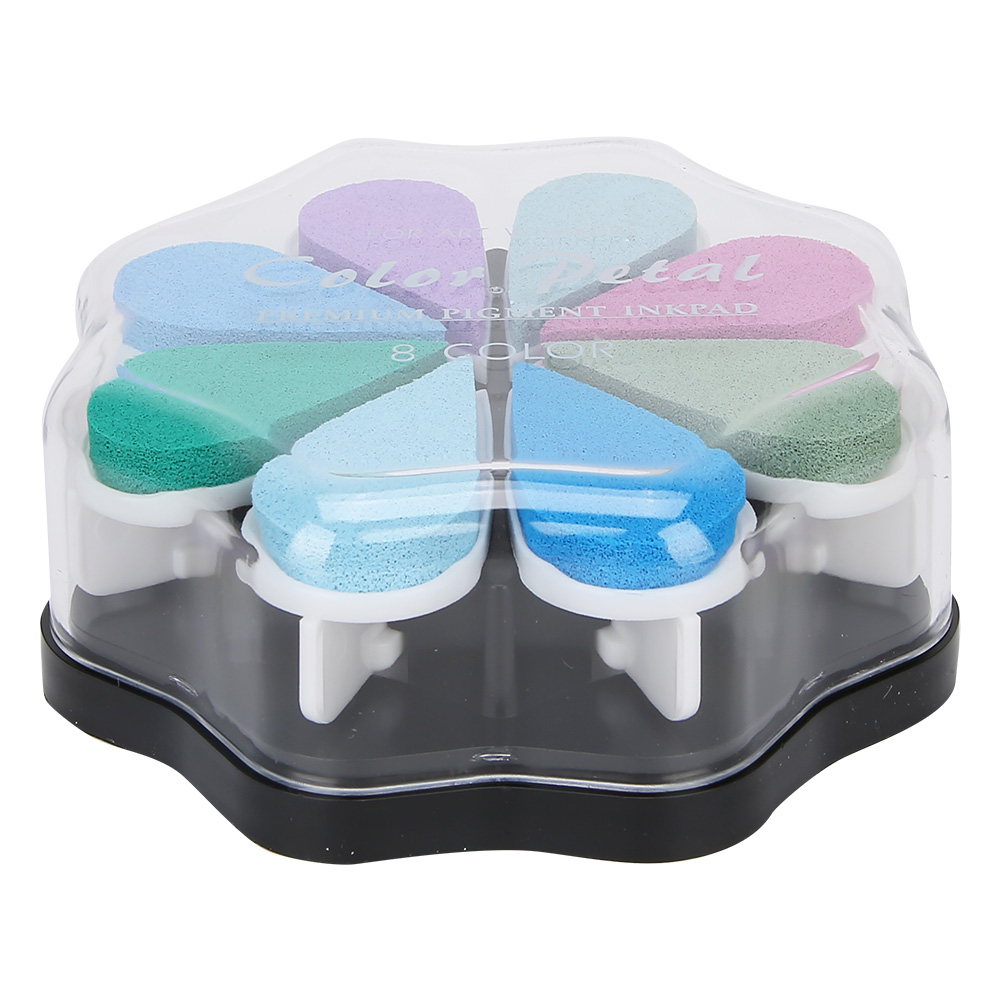 Set Mit 8 Blütenförmigen Stempelkissen, Farbenfrohe Auswahl Für Scrapbooking, Planer Und Diy-malerei - Zubehör 1005