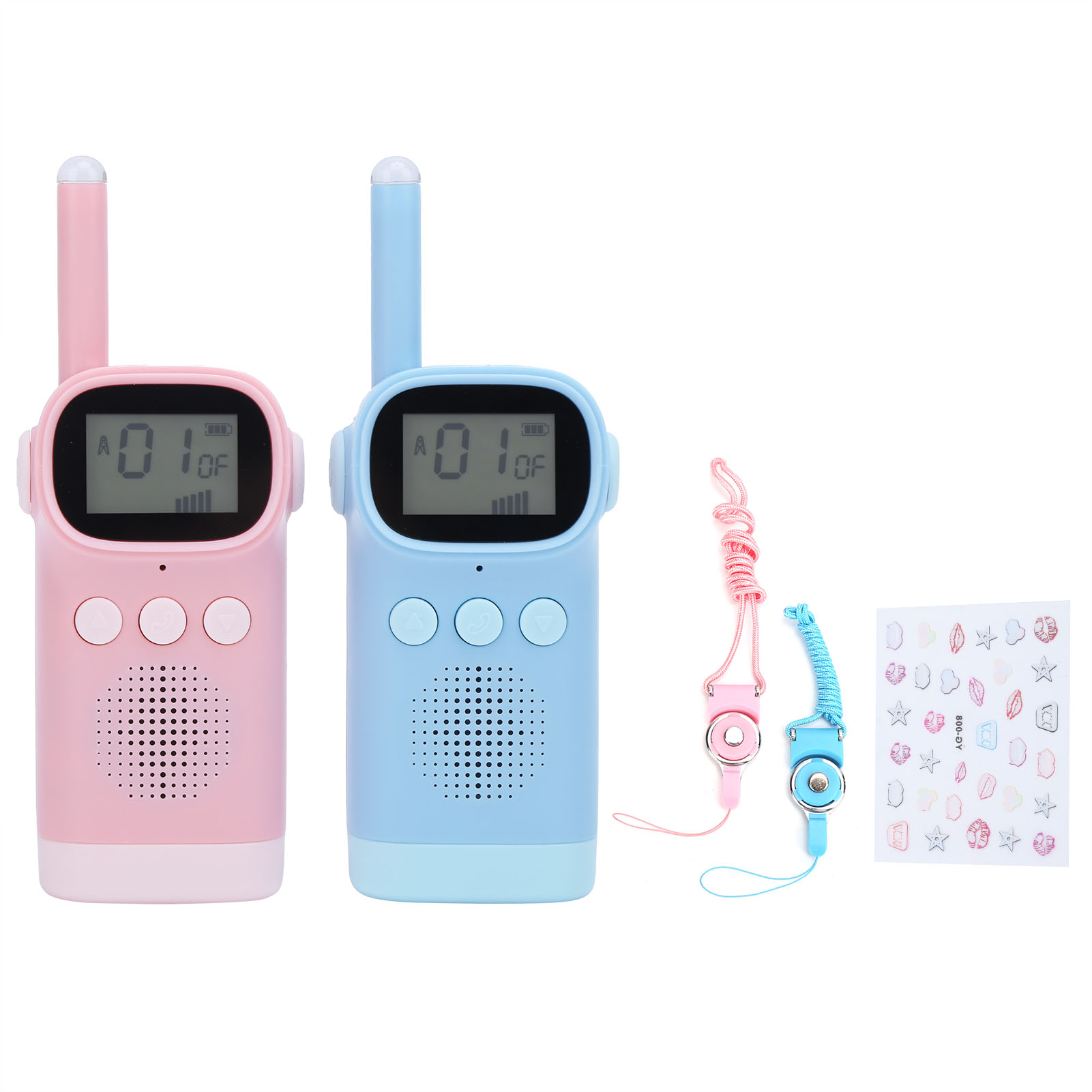 Set Mit 2 Kinder-walkie-talkies Mit Puzzle-motiven, Niedliches Kabelloses Spielzeug Mit Cartoon-motiven, Geschenk Für Familienspiele