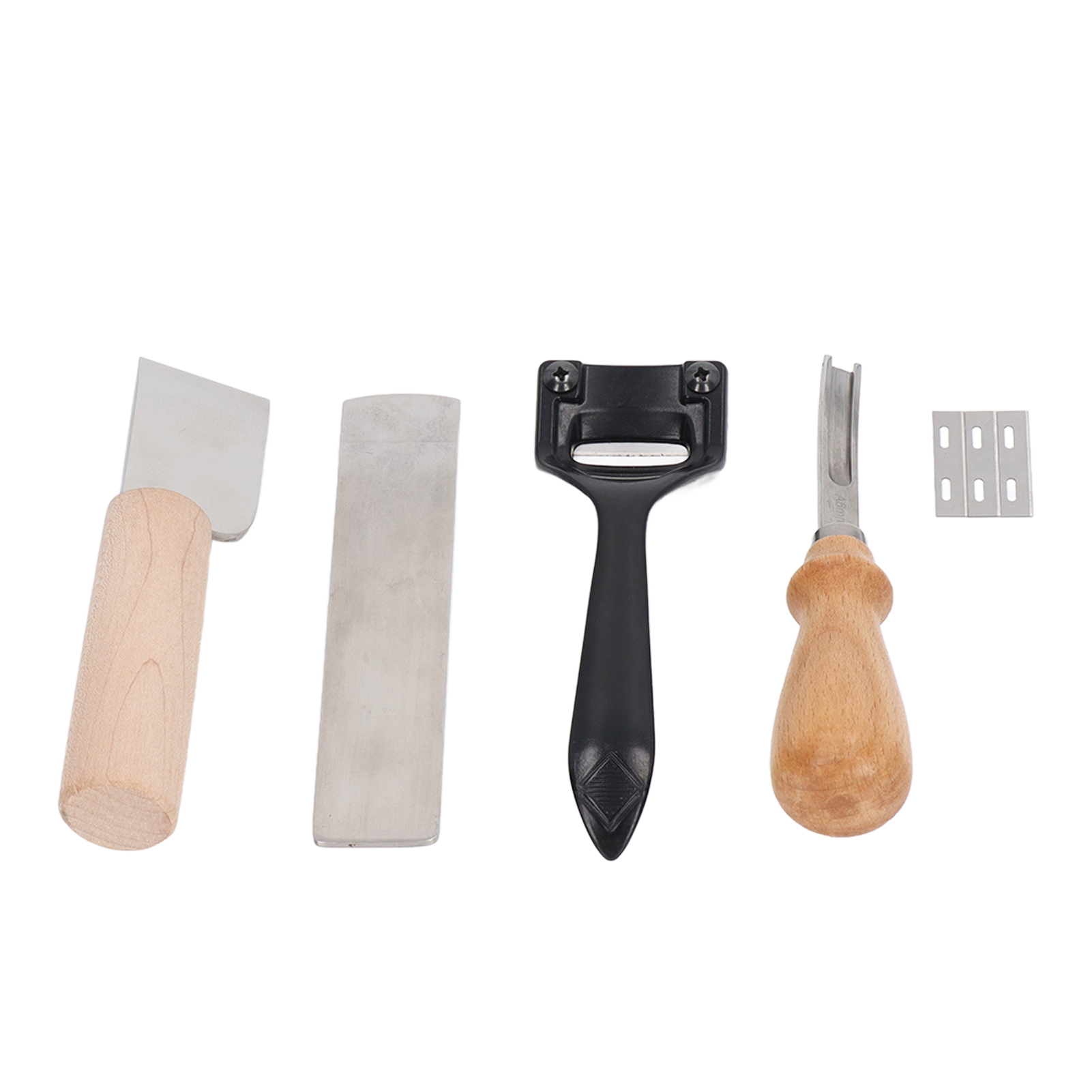 Schälmesser-set Aus Metall Und Leder, Leicht Zu Schneiden, Scharfer, Gebogener Griff, Sicheres Abschrägwerkzeug, Diy-set Mit 3 Klingen Für Den Heimgebrauch