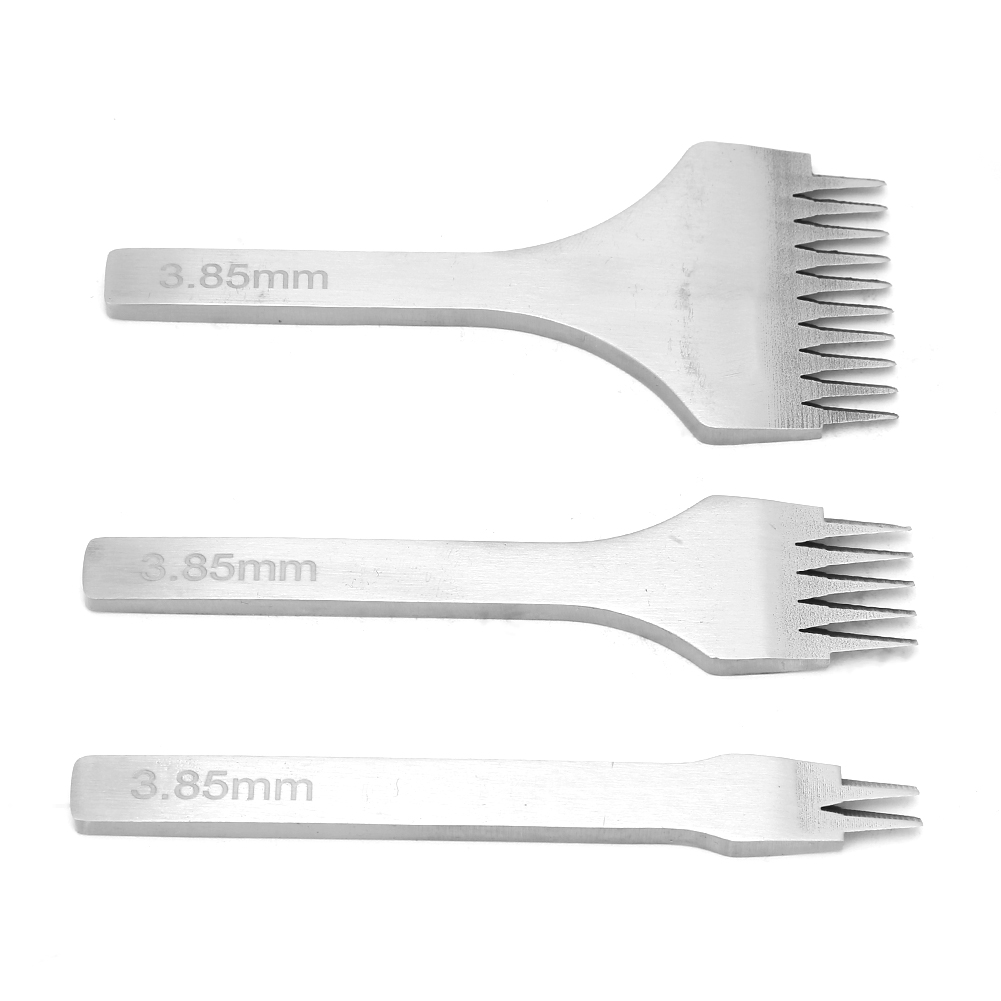 Set Mit 3 Pro Stitch Lederhandlochern 2,7/3,0/3,38/3,85 Mm Zum Stanzen Von Löchern In Leder (3,85 Mm)