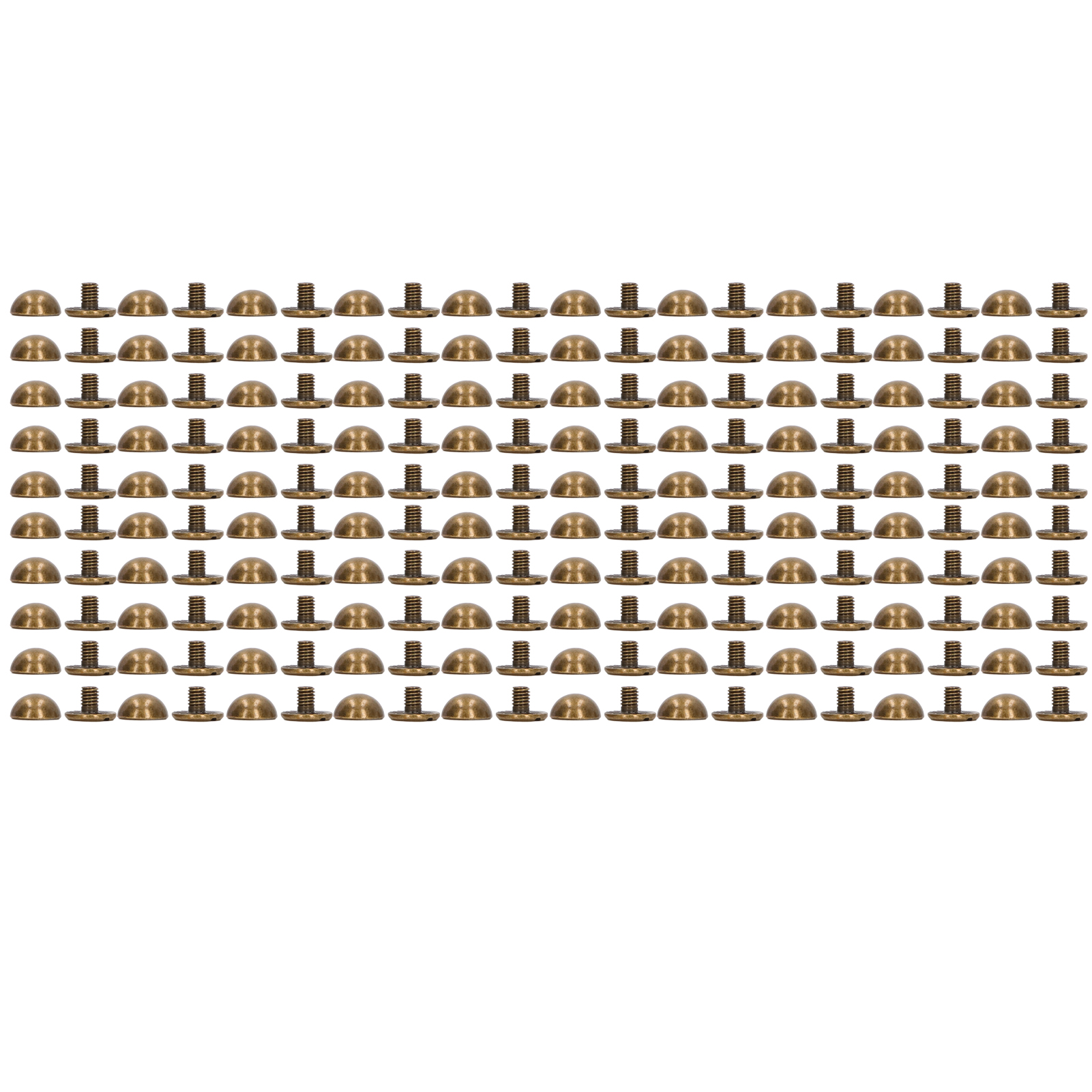 Set Mit 100 Runden 8-mm-pilzledernieten, Hartlegierung, Galvanisierte Bronze, Dekorativ, Klein, Tragbar
