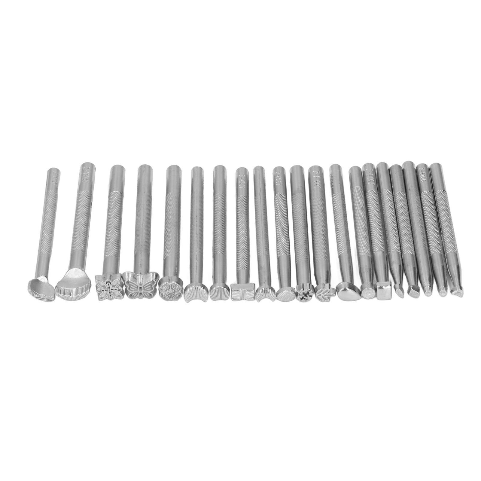 Set Mit 20 Lederstempelwerkzeugen, Verschiedene Designs, Hohe Härte Und Rostbeständigkeit, Werkzeuge Für Sattlerei Und Diy-ledertaschenherstellung