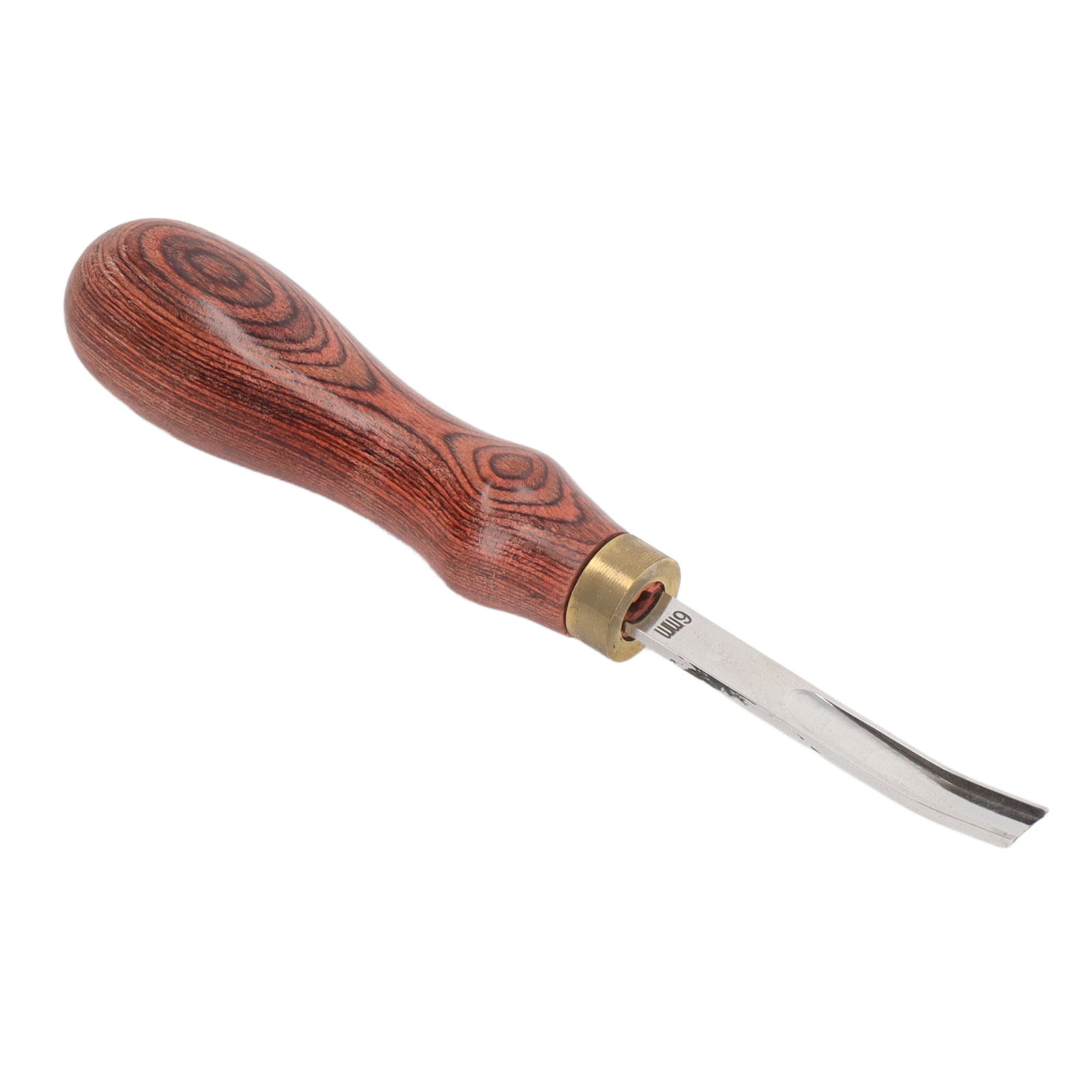 Lederschaber Mit Scharfer Klinge Und Leichtem, 6 Mm Dickem, Rotem Holzgriff Für Lederarbeiten.