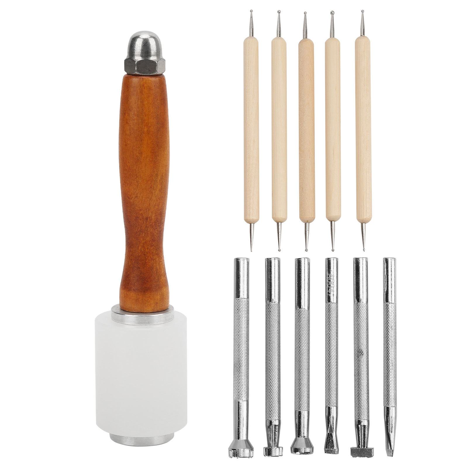 Set Aus Robusten Und Langlebigen Werkzeugen Zum Lederschnitzen Und -prägen, Praktisch Für Diy-lederarbeiten