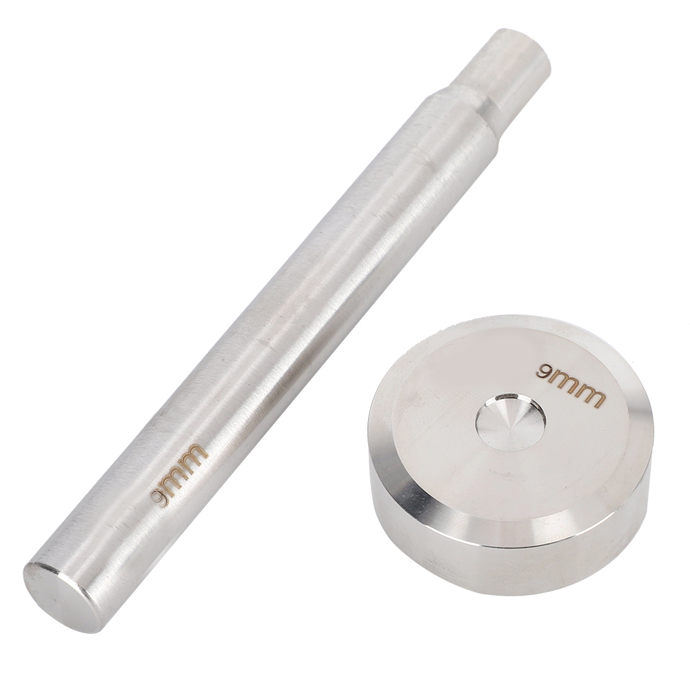 Set Mit 10 Doppelseitigen 9-mm-nietapplikatoren Für Leder, Diy-bastelwerkzeug Mit Verstellbarer Basis
