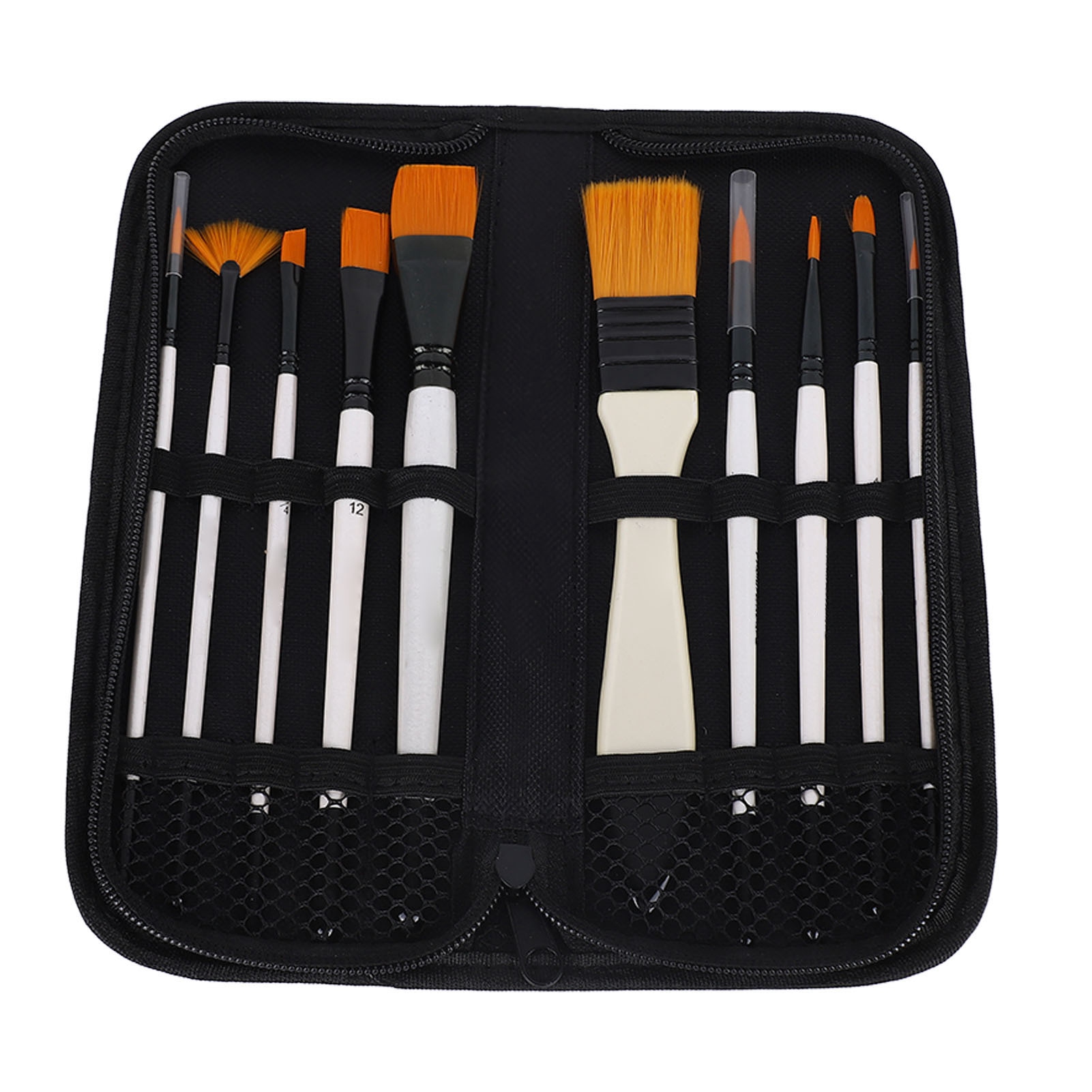 10 Weiße Pinsel Mit Nylongriff Und Synthetischen Borsten Für Aquarell- Und Ölmalerei, 10-teiliges Set Für Schüler