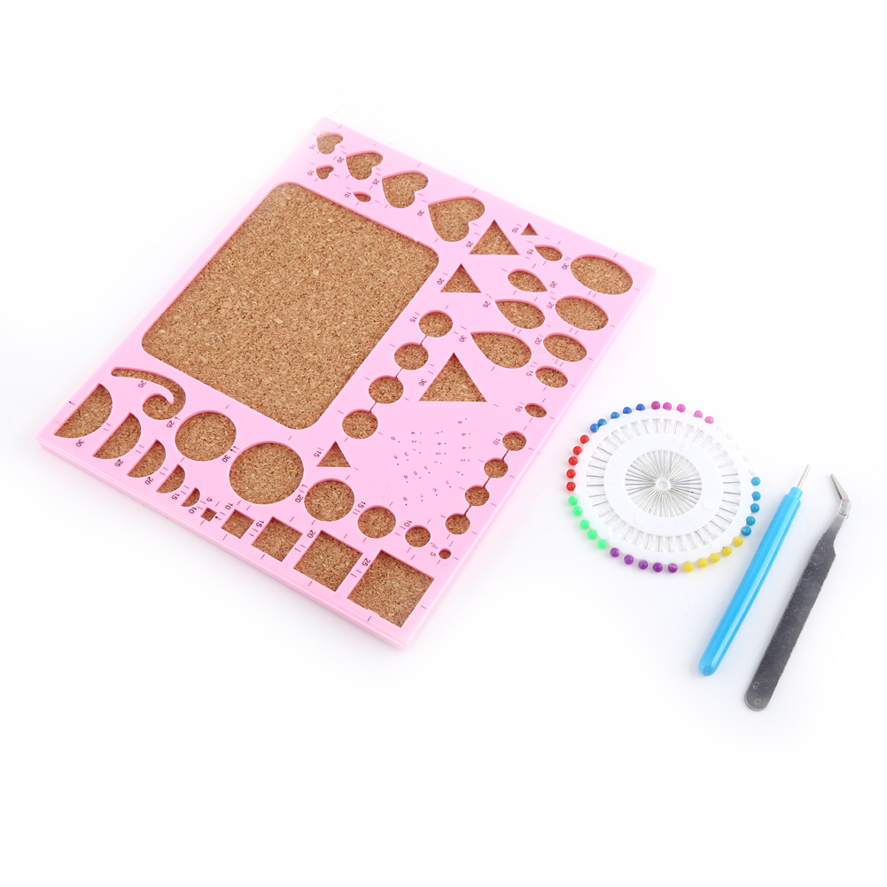 Pinkfarbenes Diy-quilling-set – 4-teiliges Papierwerkzeug-set, Formschablone, Pinzette, Stecknadeln Und Schlitzwerkzeug – Pink