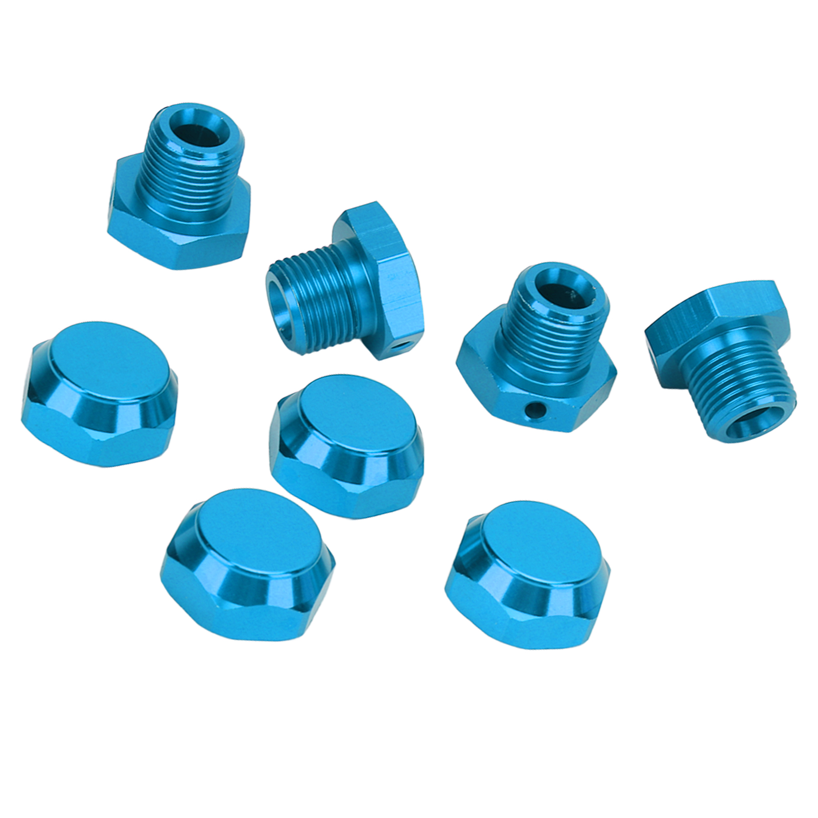 4-teiliges Rc-rad-sechskantkupplungsset, Aluminium-sechskantnabenadapter Für Arrma 1/8 Rc-cars, Blau