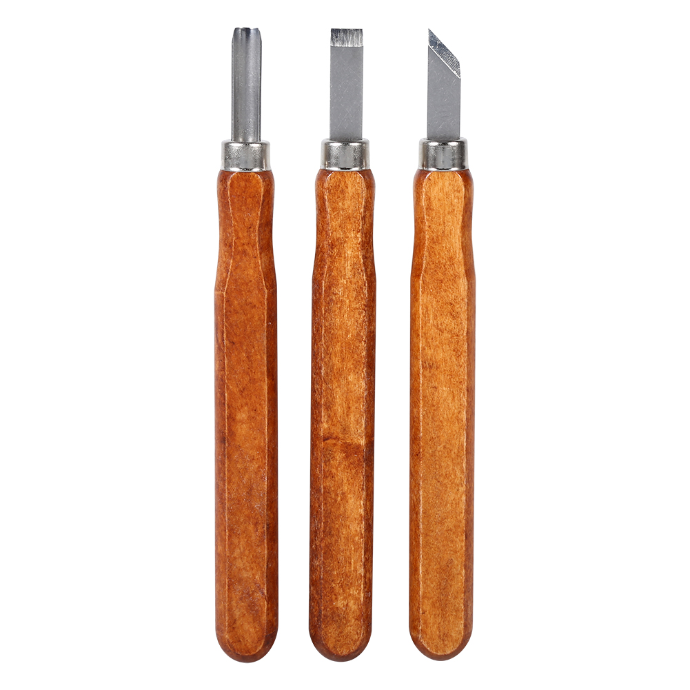 Holzschnitzwerkzeug-set, Mini-stahlmeißel Mit Griffen Für Diy-bastelarbeiten, 3-teiliges Set