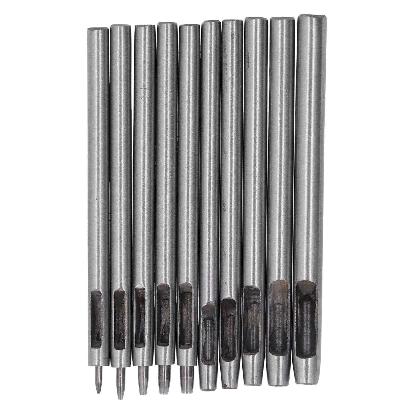 Set Mit 10 Lederlochern Aus Kohlenstoffstahl, Robuste Locher Mit Skala Für Die Lederverarbeitung In Eigenregie