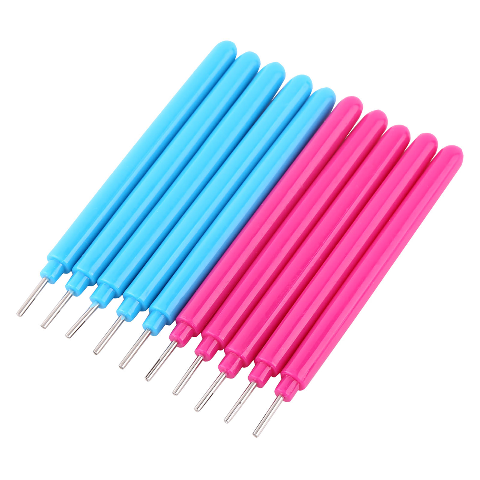 Set Mit 10 Geschlitzten Quilling-werkzeugen Aus Kunststoff Für Papierbasteln, Diy-kräuselstifte Und Andere Bastelarbeiten.