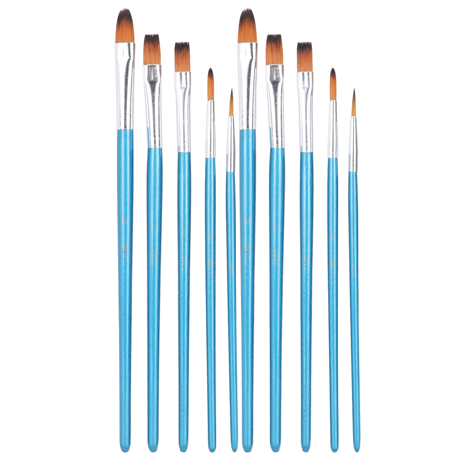 10 Künstlerpinsel Acryl-, Öl-, Aquarell- Und Gouachefarben-zeichenset Blau