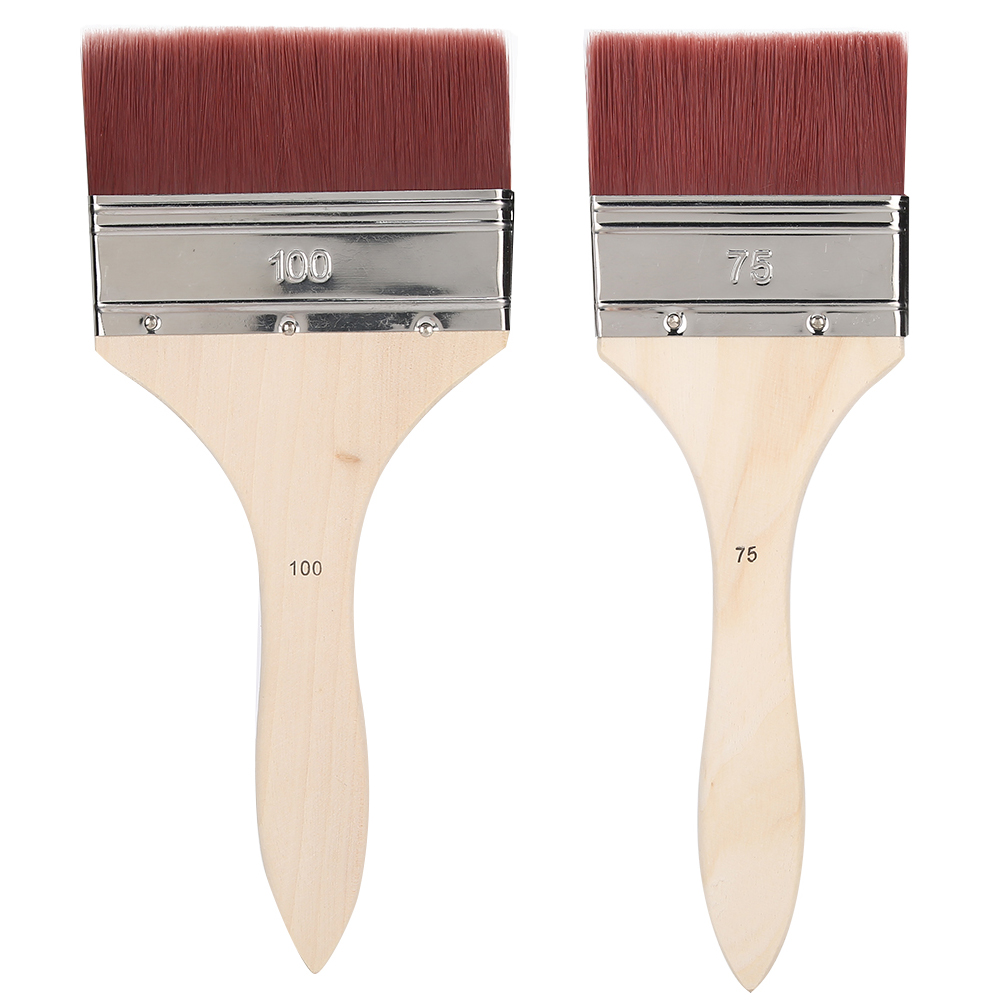 Set Mit 2 Nylonpinseln Für Gouache-, Aquarell-, Acryl- Und Ölmalerei – Künstlerwerkzeuge