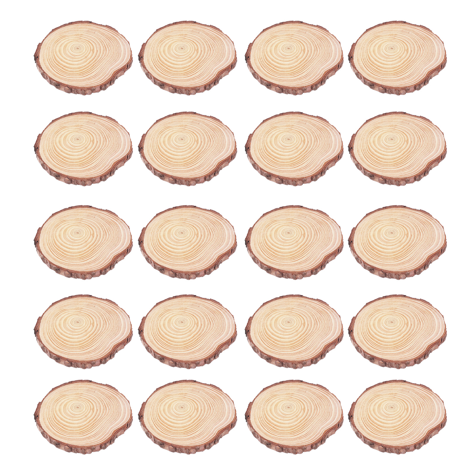 Set Mit 20 Handpolierten Holzuntersetzern, Doppelseitige Holzscheiben, Ideal Für Zuhause, Büro, Café Und Restaurants