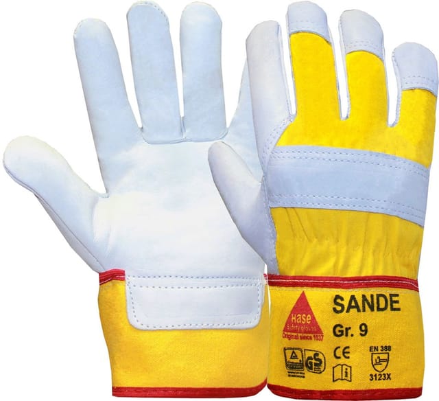 Hase SANDE, Arbeitshandschuh aus Rindnarbenleder, Größe 7