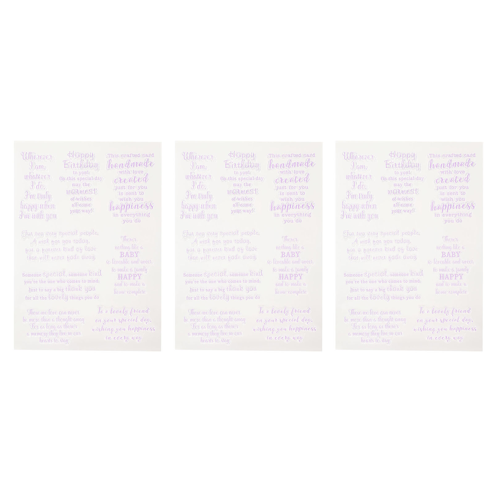 Set Mit 3 Transparenten Tpr-stempeln, Selbstklebende Buchstaben Für Scrapbooking, Grußkarten Und Diy-notizbücher