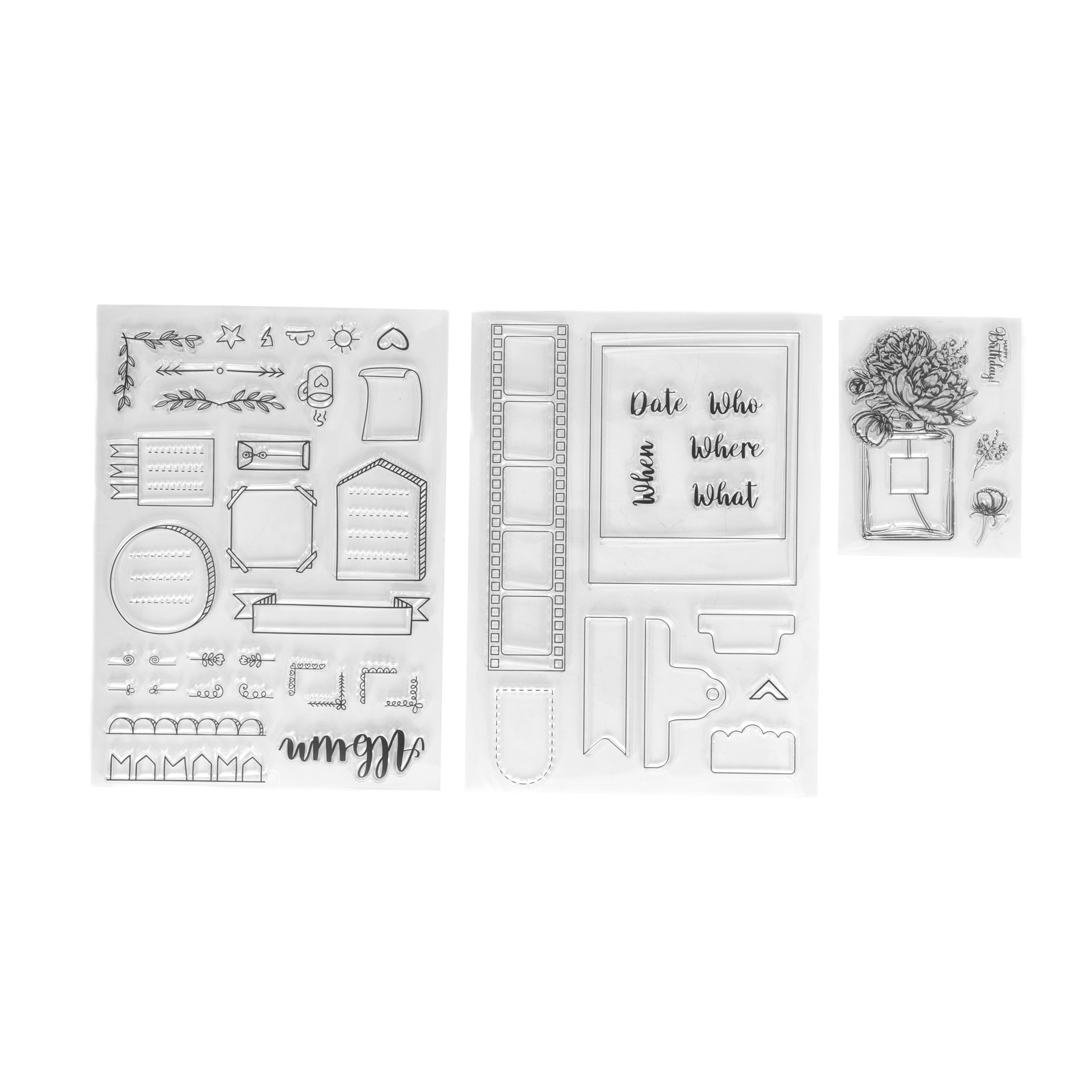Set Mit 3 Wiederverwendbaren, Transparenten Tpr-stempeln, Diy-prägewerkzeug Für Scrapbooking, Klares Und Langlebiges Aussehen