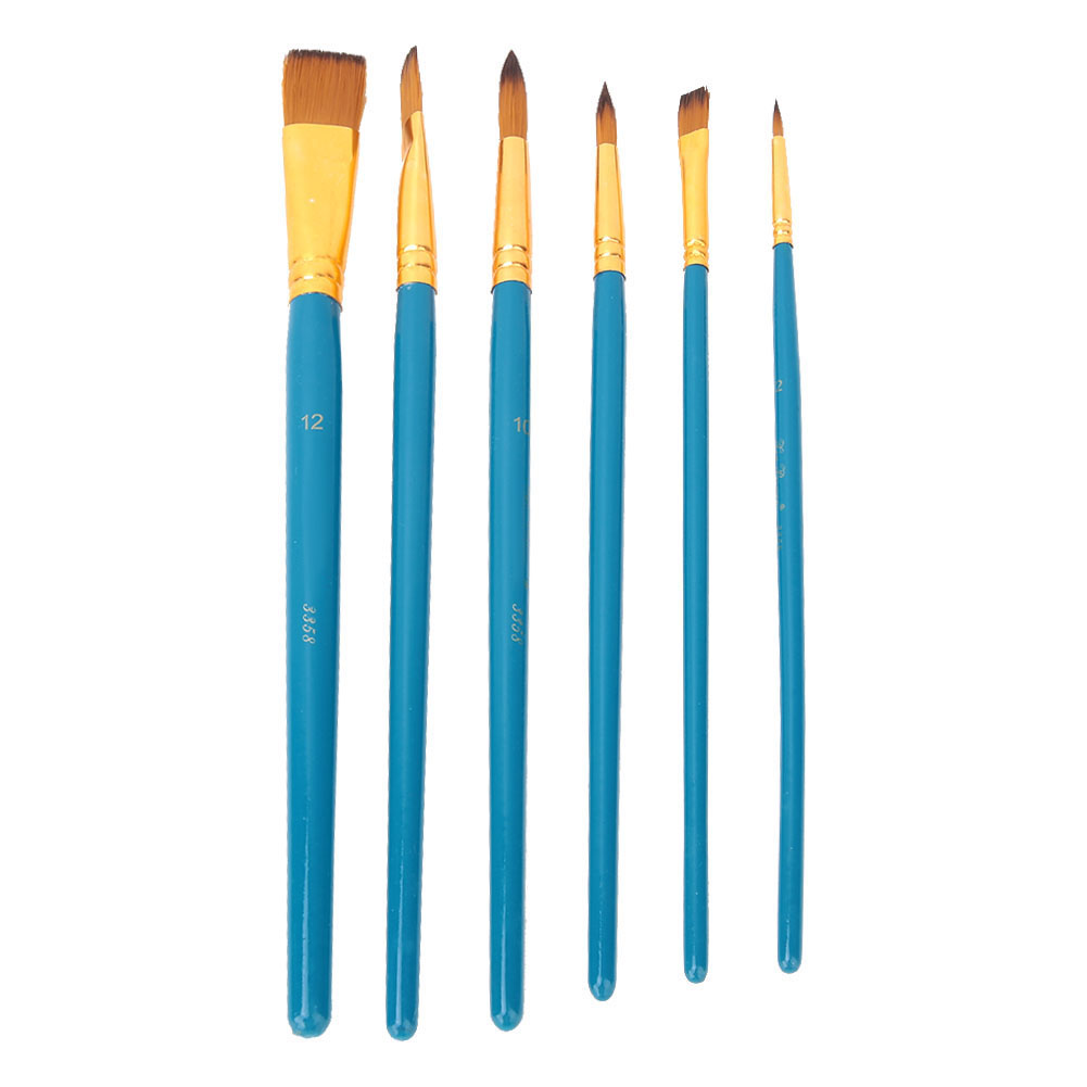 Holzpinsel Mit Nylongriffen Und Borsten Für Aquarellmalerei Und Bastelarbeiten (blau)