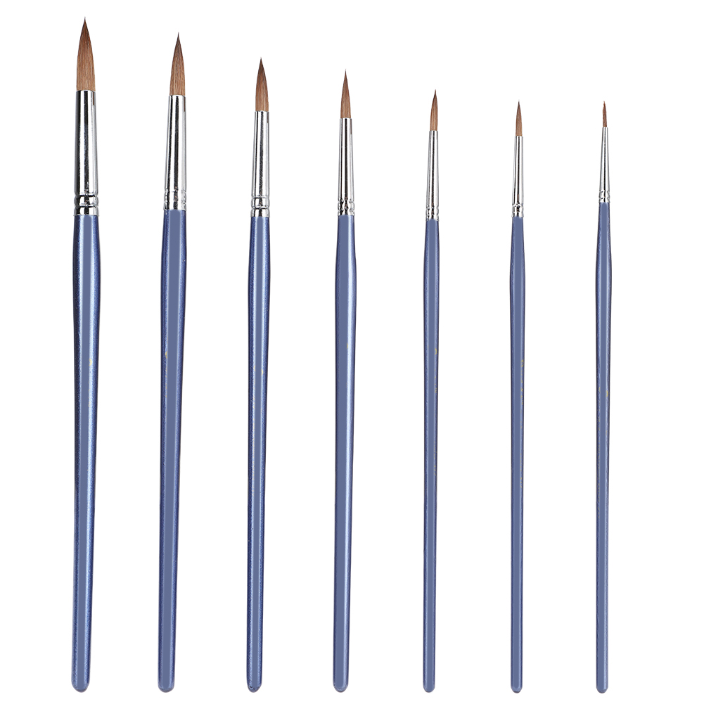Set Mit 7 Wolfshaarpinseln Für Aquarell- Und Acrylmalerei, Spezielle Malwerkzeuge Für Künstler