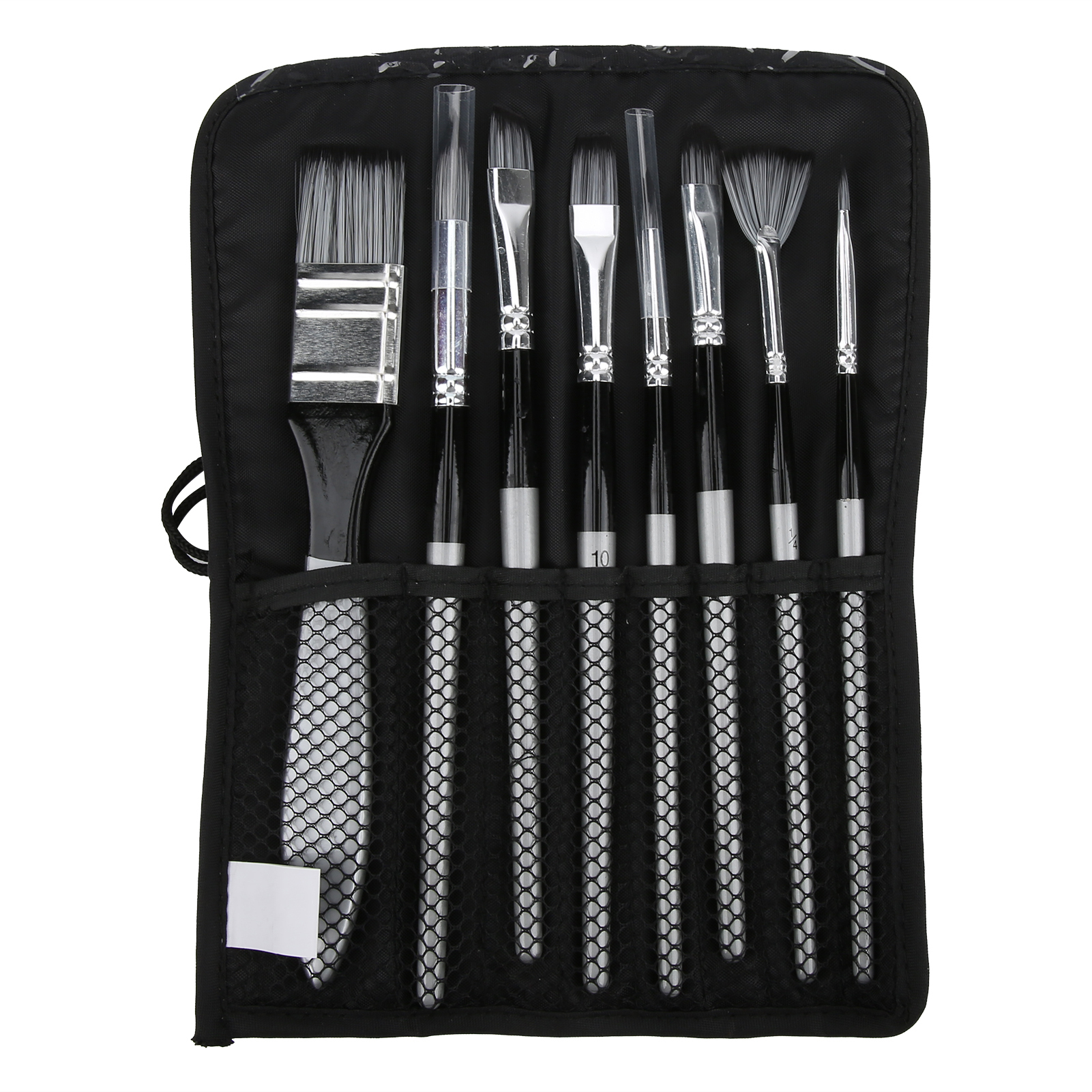 Set Mit 8 Reisepinseln Aus Nylon Und Wolle, Schwarzer Griff, Zeichenwerkzeuge Für Schüler Und Künstler