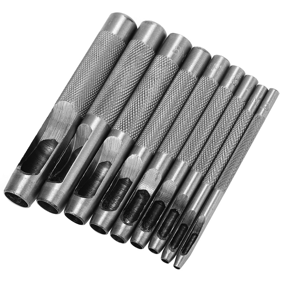 Set Mit 9 Lederlochern, Gürtellocher, Bastelwerkzeug 2,5–10 Mm