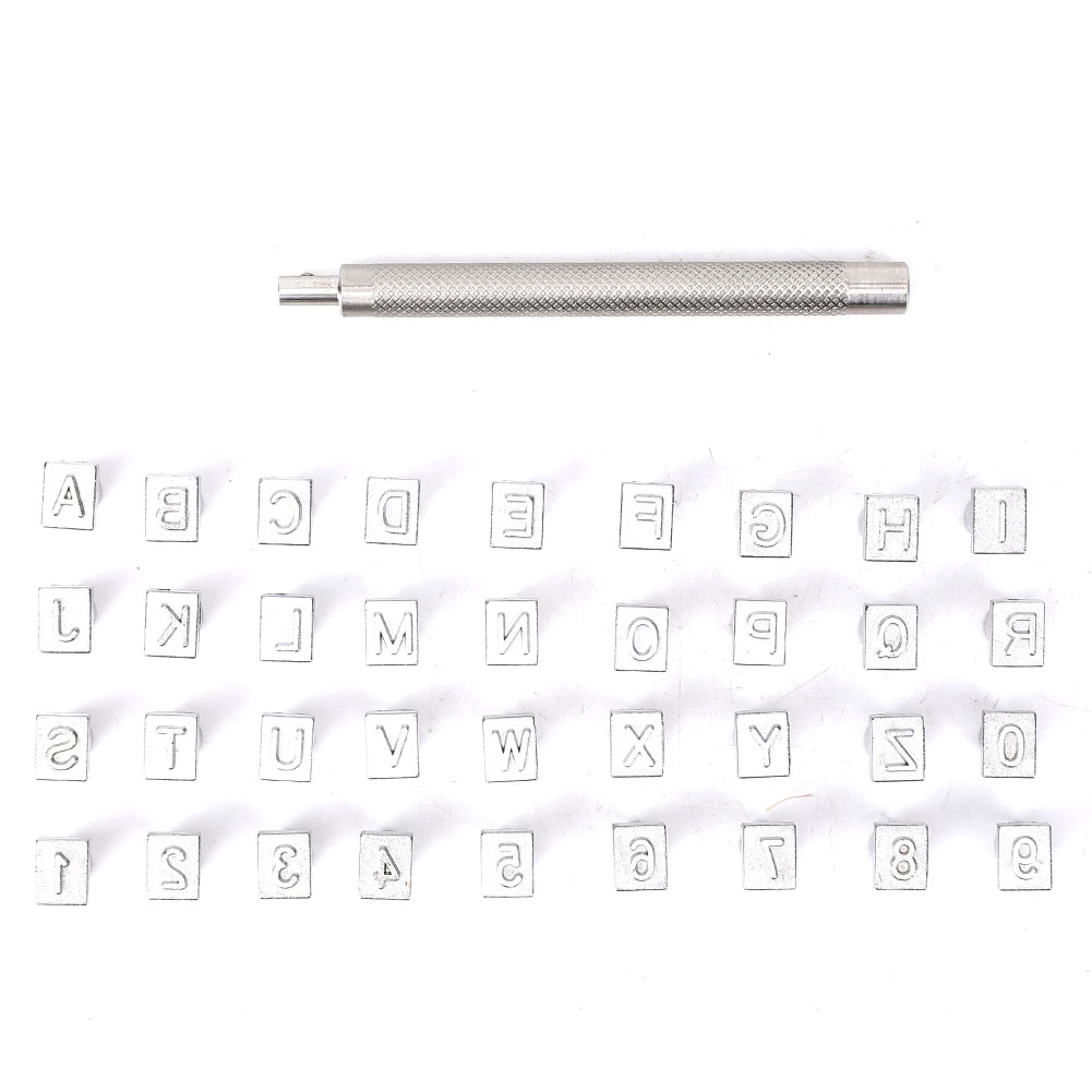 Set Mit 36 Buchstaben- Und Zahlenstempeln Für Lederarbeiten, 6 Mm Diy-stanzwerkzeug, Bastelstempelset
