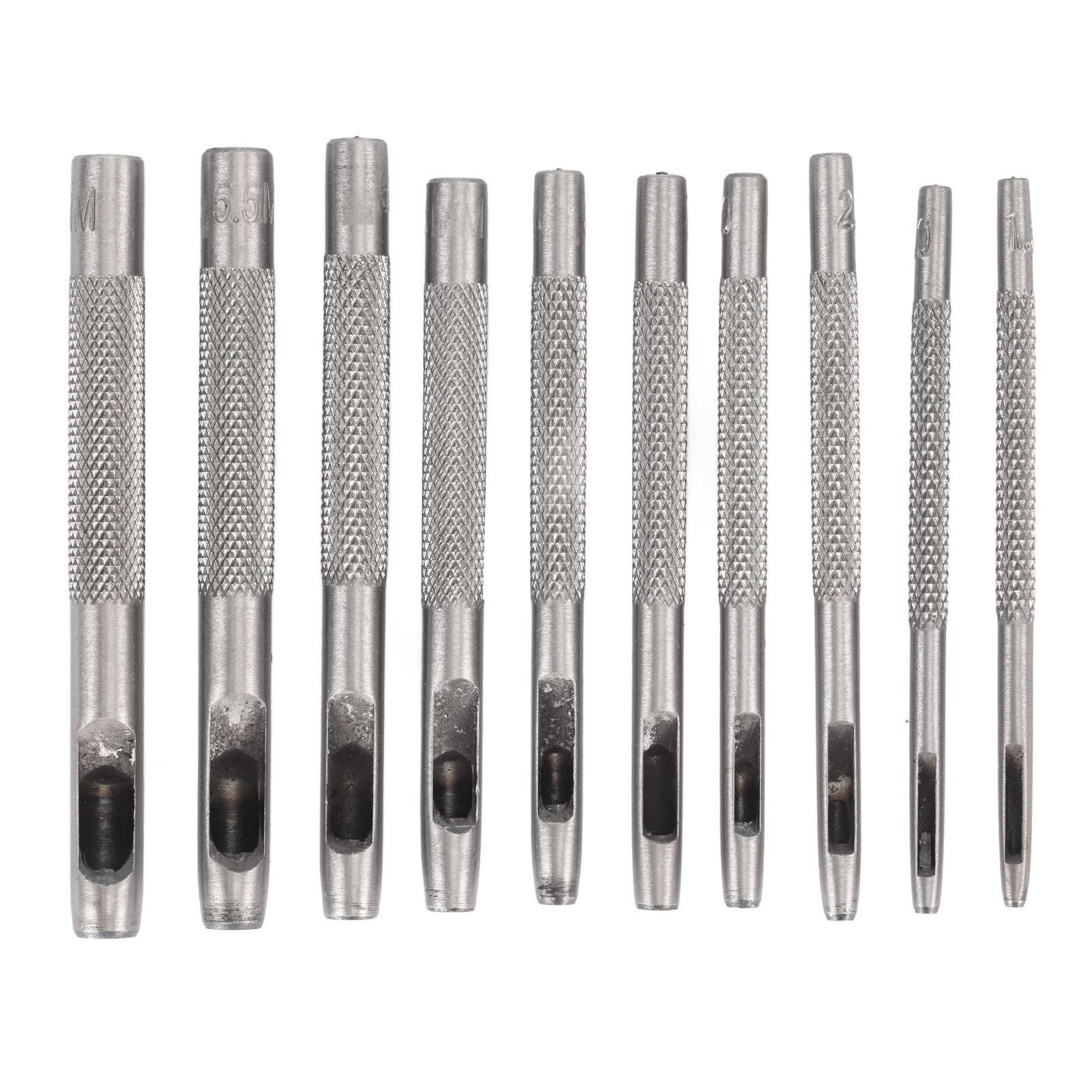 Set Mit 10 Hohlstahl-lochzangen Für Leder, Robustes Werkzeug Mit Runden Löchern Für Uhren, Stoffe, Gürtel Und Dichtungen, Inklusive Aufbewahrungstasche